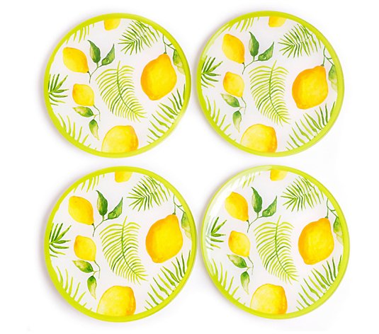 Temp-tations Set of (4) 8" Glass Dessert Plates