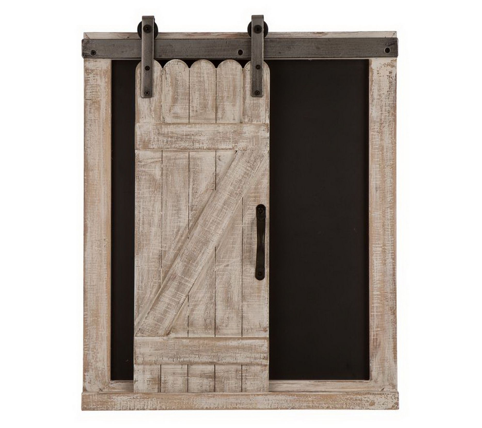 Glitzhome Farmhouse Faux Chalkboard Barn Door Wall Decor