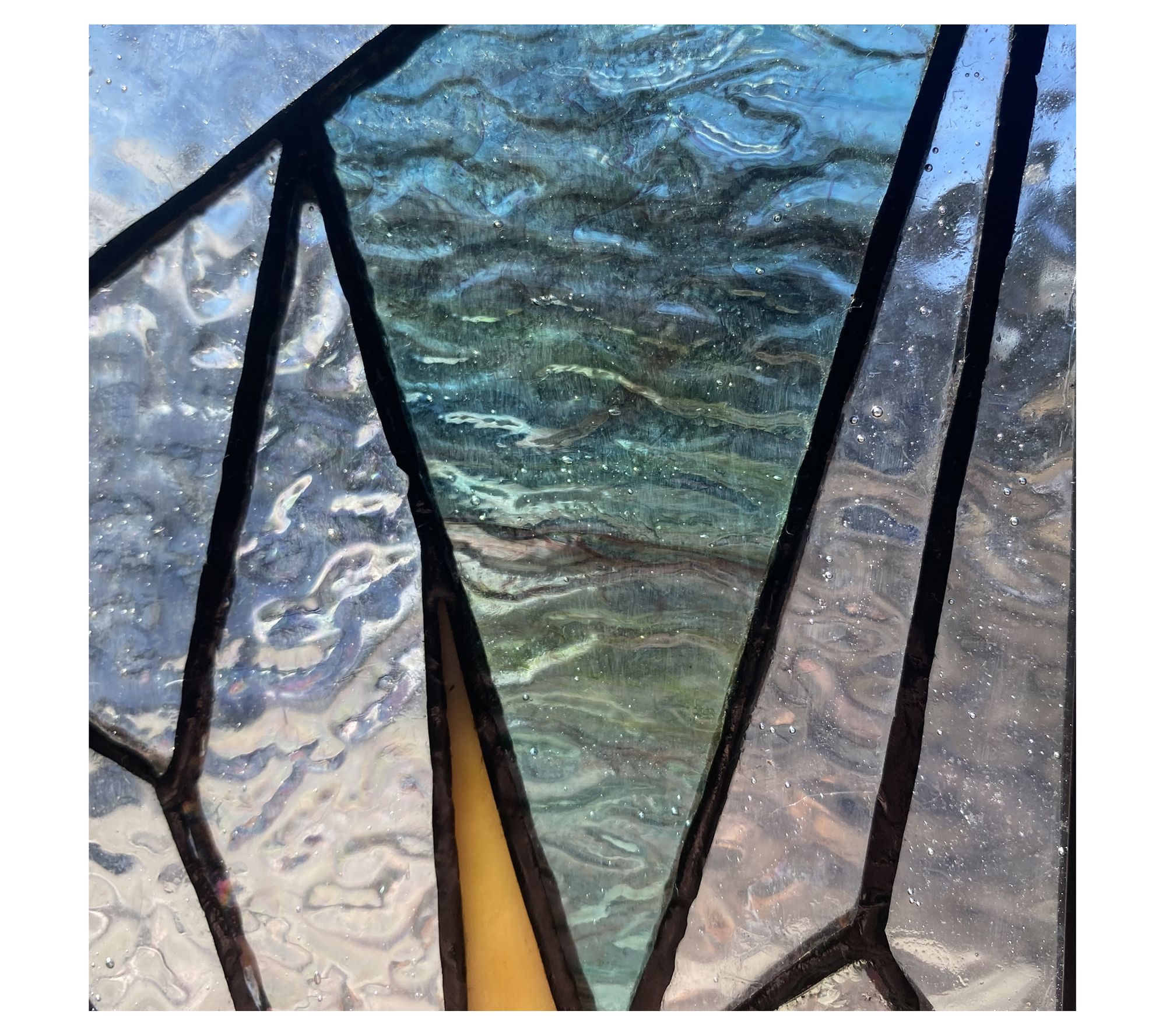 River of Goods 11.5"H Art Deco Stained Glass Window Panel