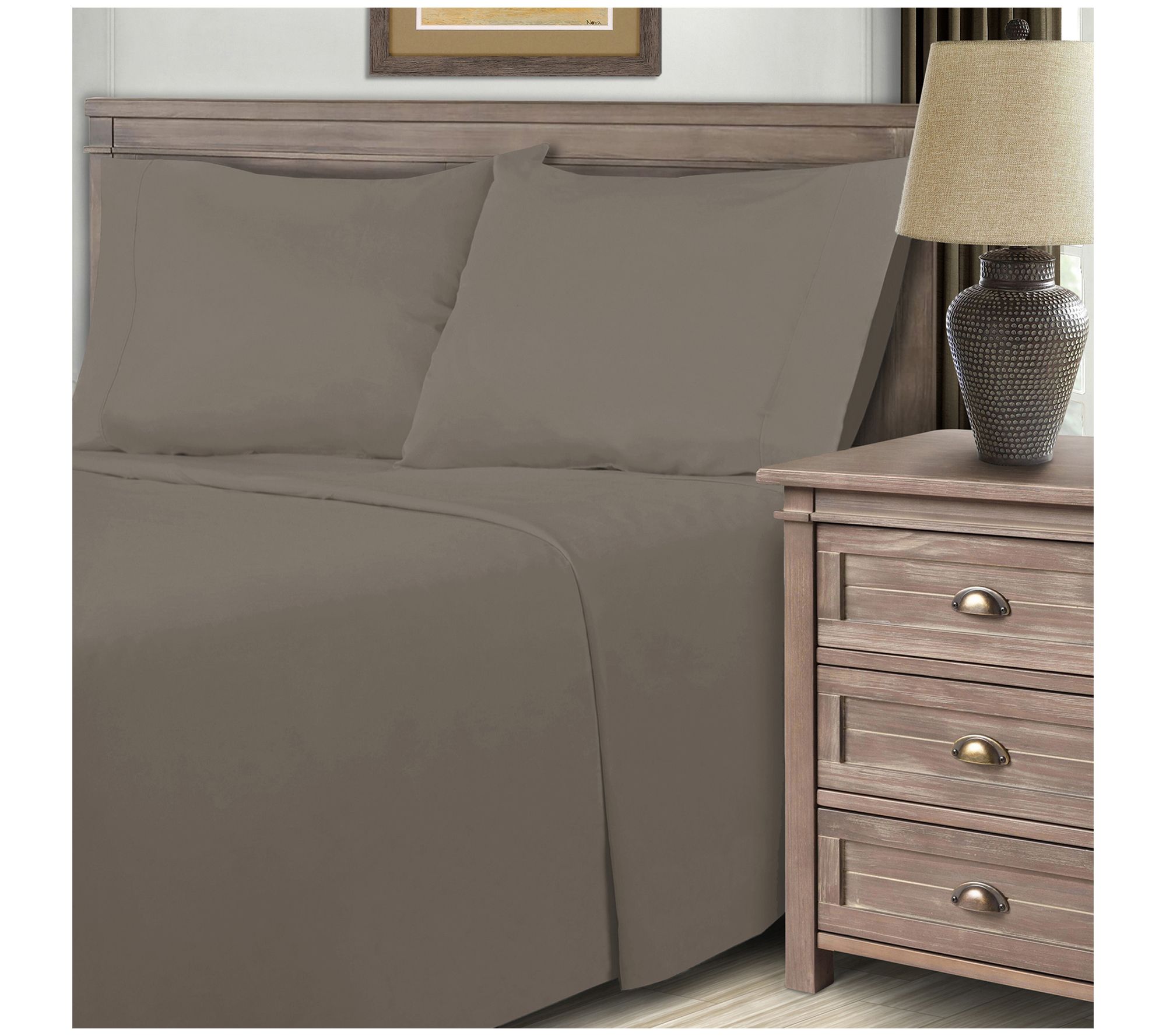 Superior Solid 600 Thread Count Cotton Blend Shet Set, Queen