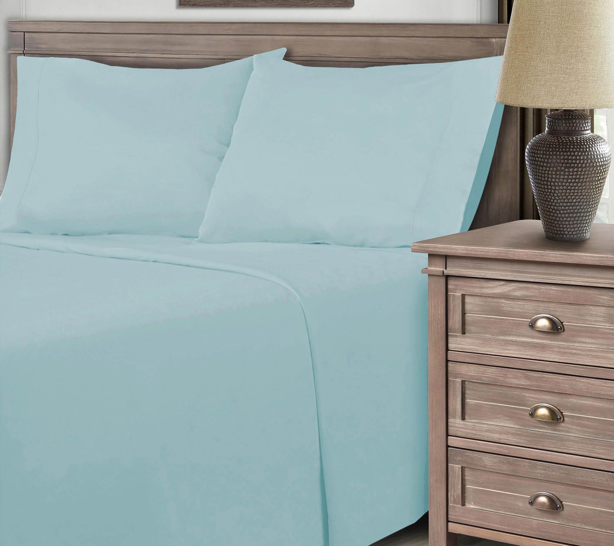 Superior Solid 600 Thread Count Cotton Blend Shet Set, Queen