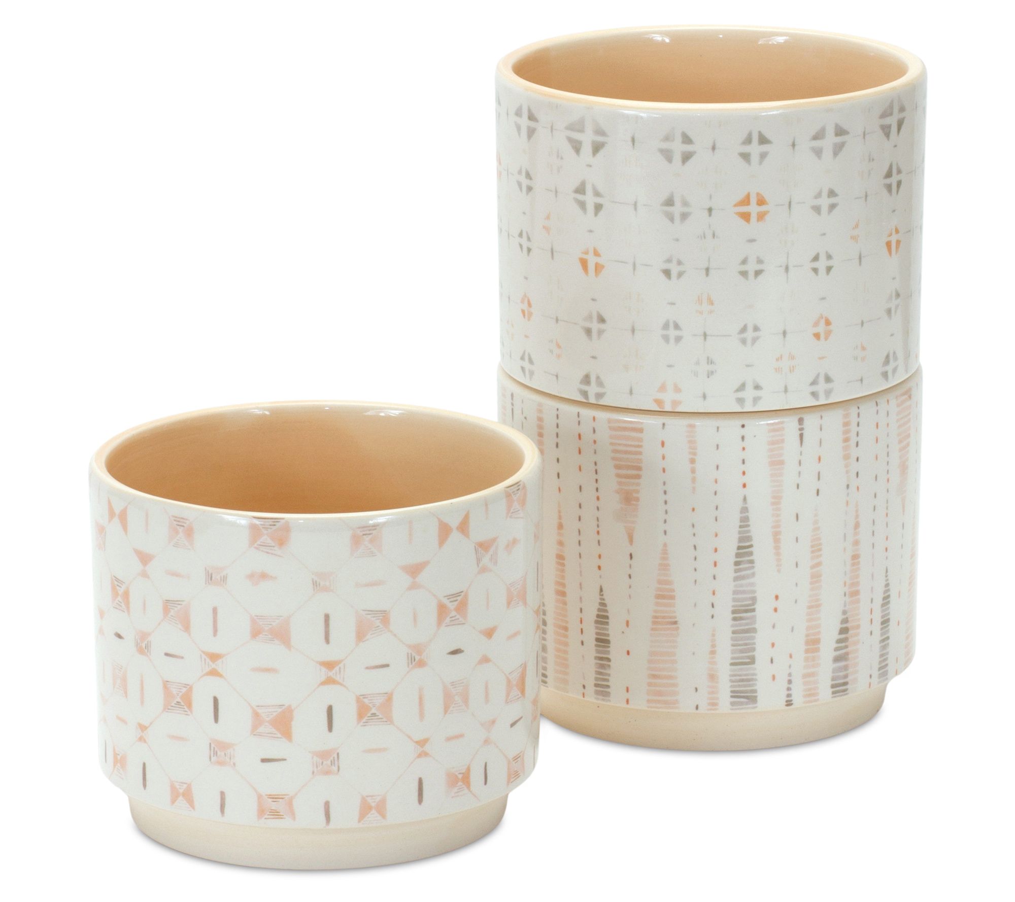 Melrose Abstract Dolomite Stacking Planters (Set of 3)