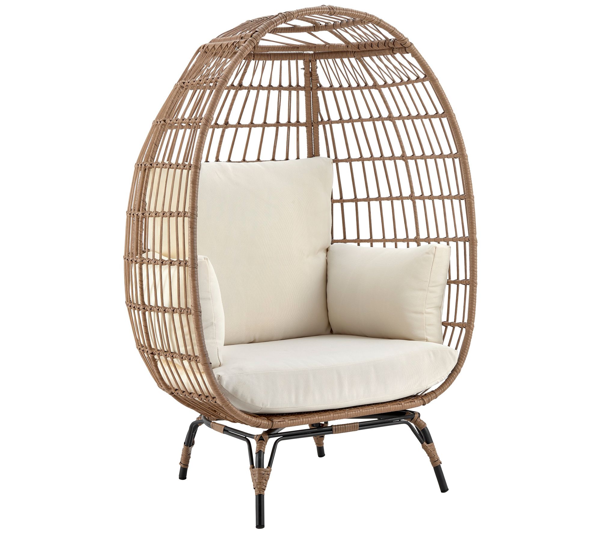 Spezia Freestanding Steel and Rattan Outdoor Egg Chair