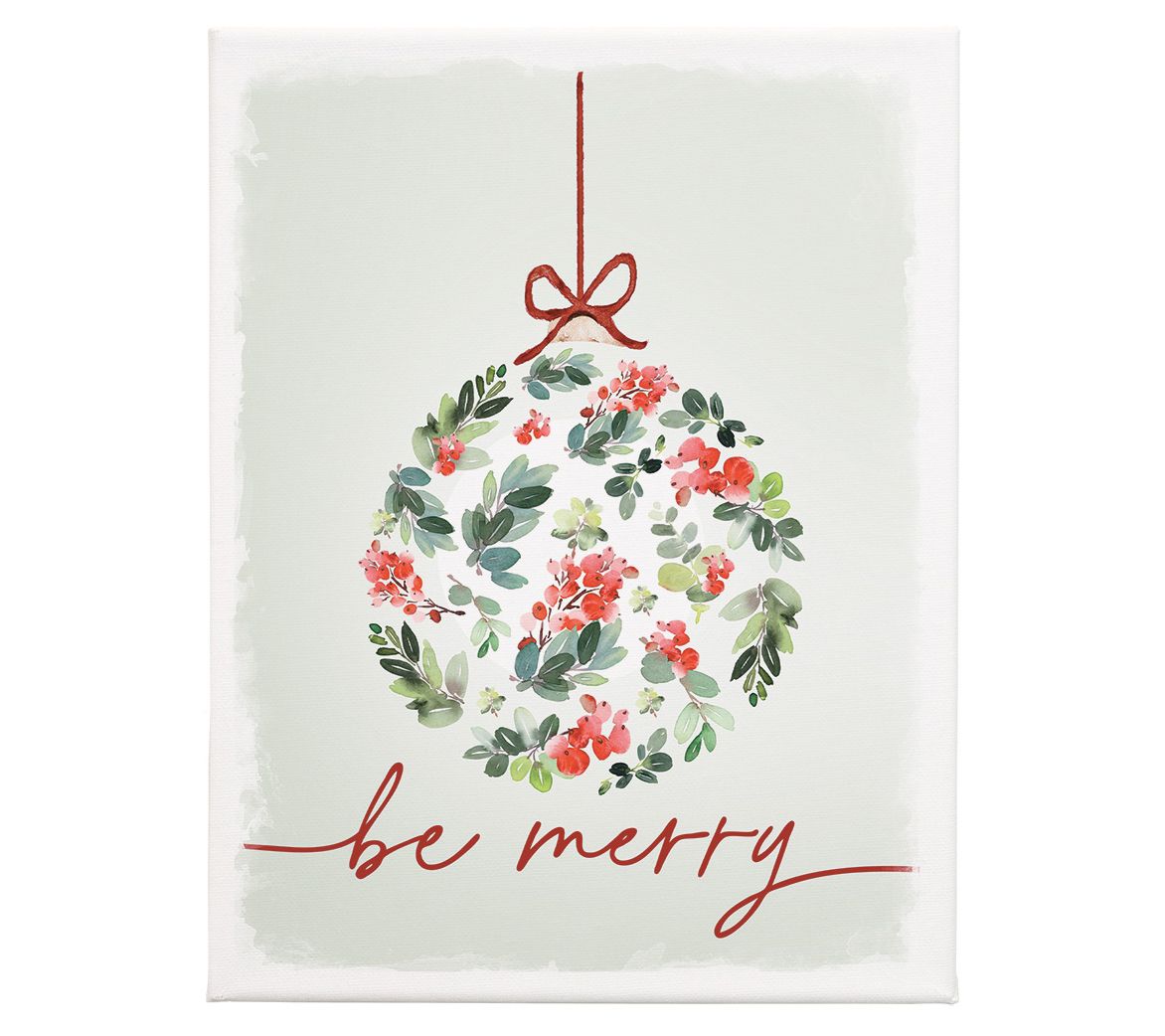 Sincere Surroundings 17" Ornament Be Merry Wrap ped Canvas