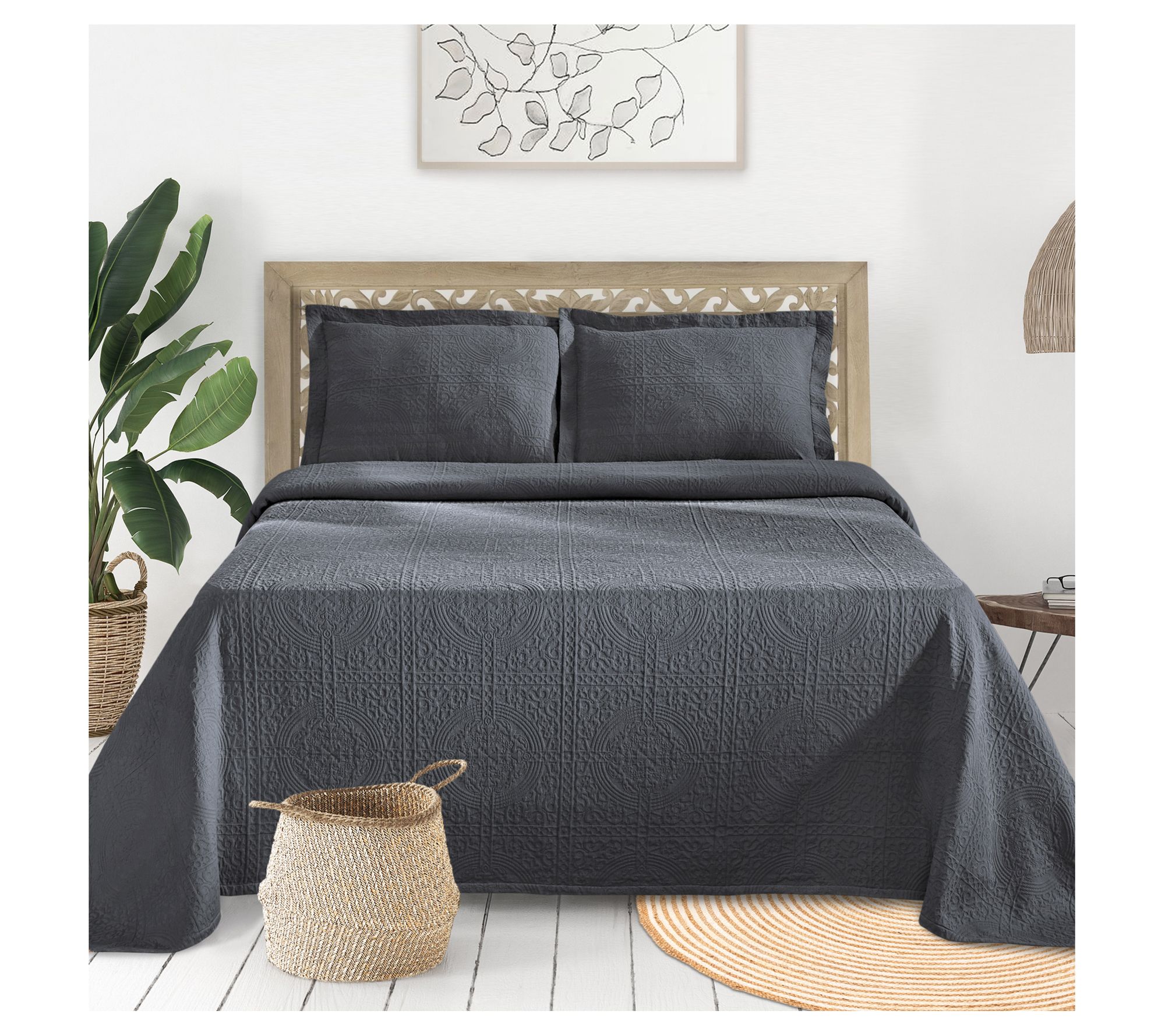 Superior Jacquard Cotton Medallion 3PC Set, Queen