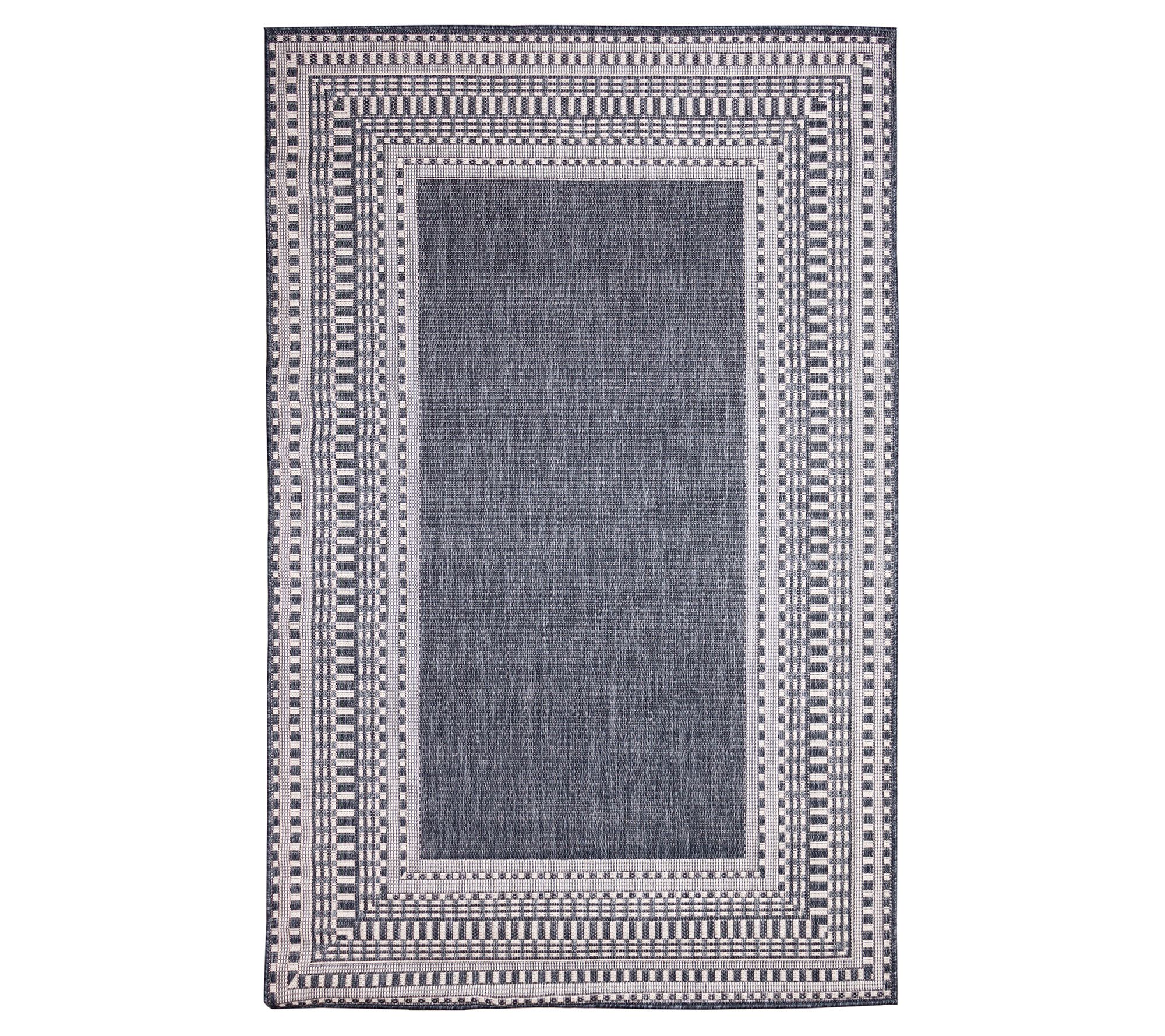 Carmel Navy Bordered Non-Slip Indoor Area Rug 2' x 5' / Navy