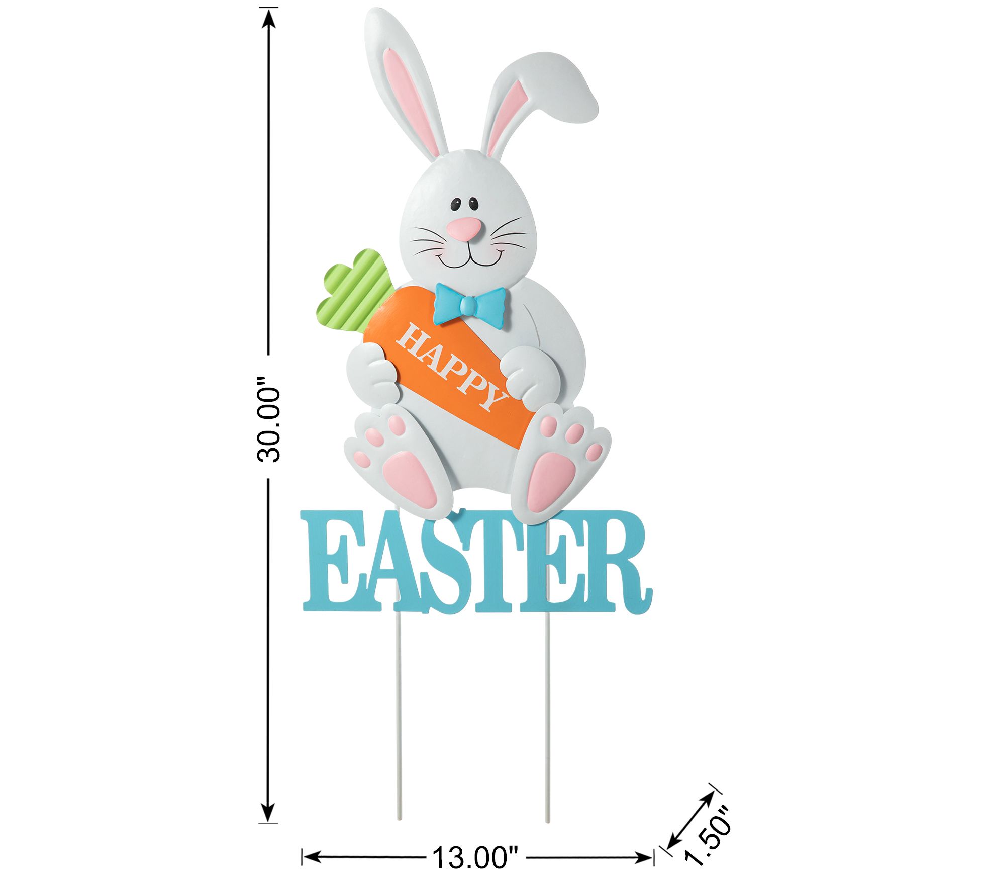 Glitzhome 30" Adorable Metal Easter Bunny Yard&