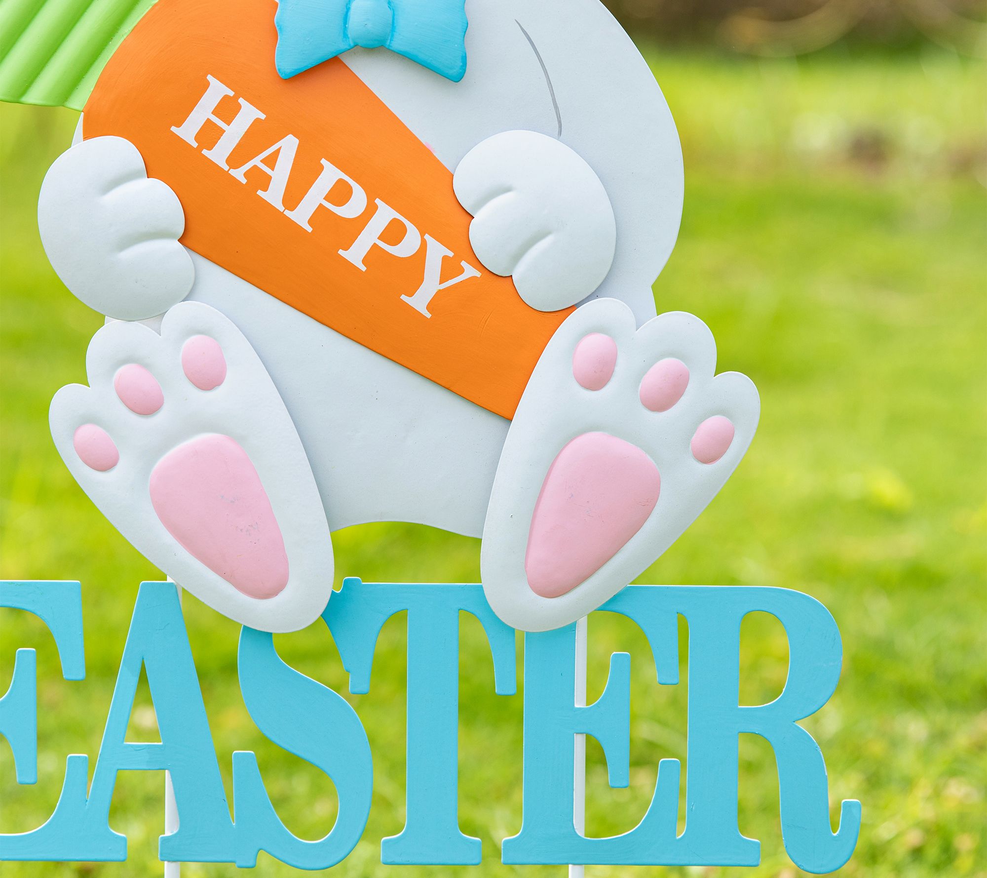 Glitzhome 30" Adorable Metal Easter Bunny Yard&