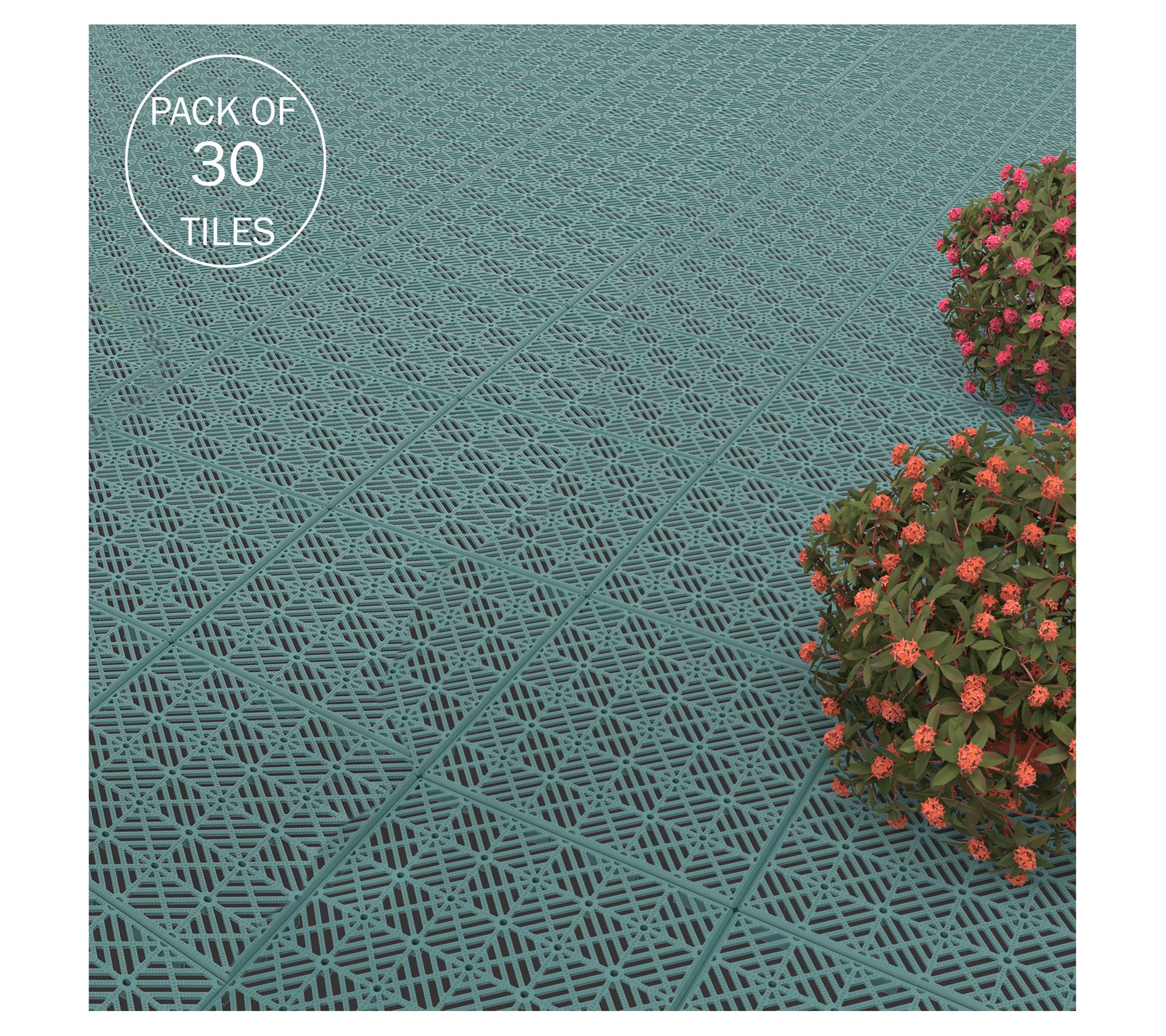 Pure Garden 30-Pack Deck Tiles Interlocking Patio Tiles