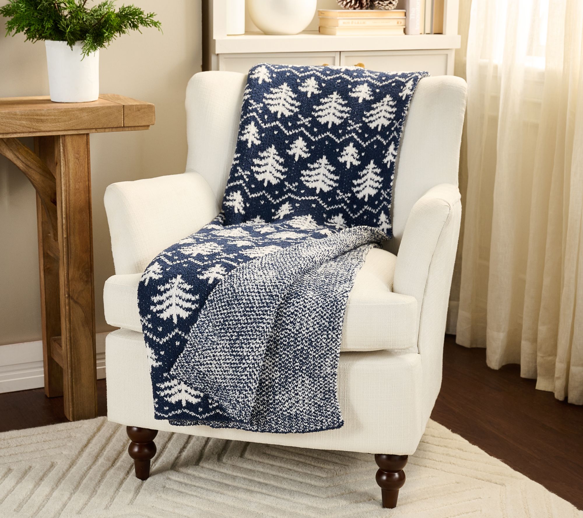 Sister Road by JG Fair Isle Tree 60" x 70" Knit Throw Blanket