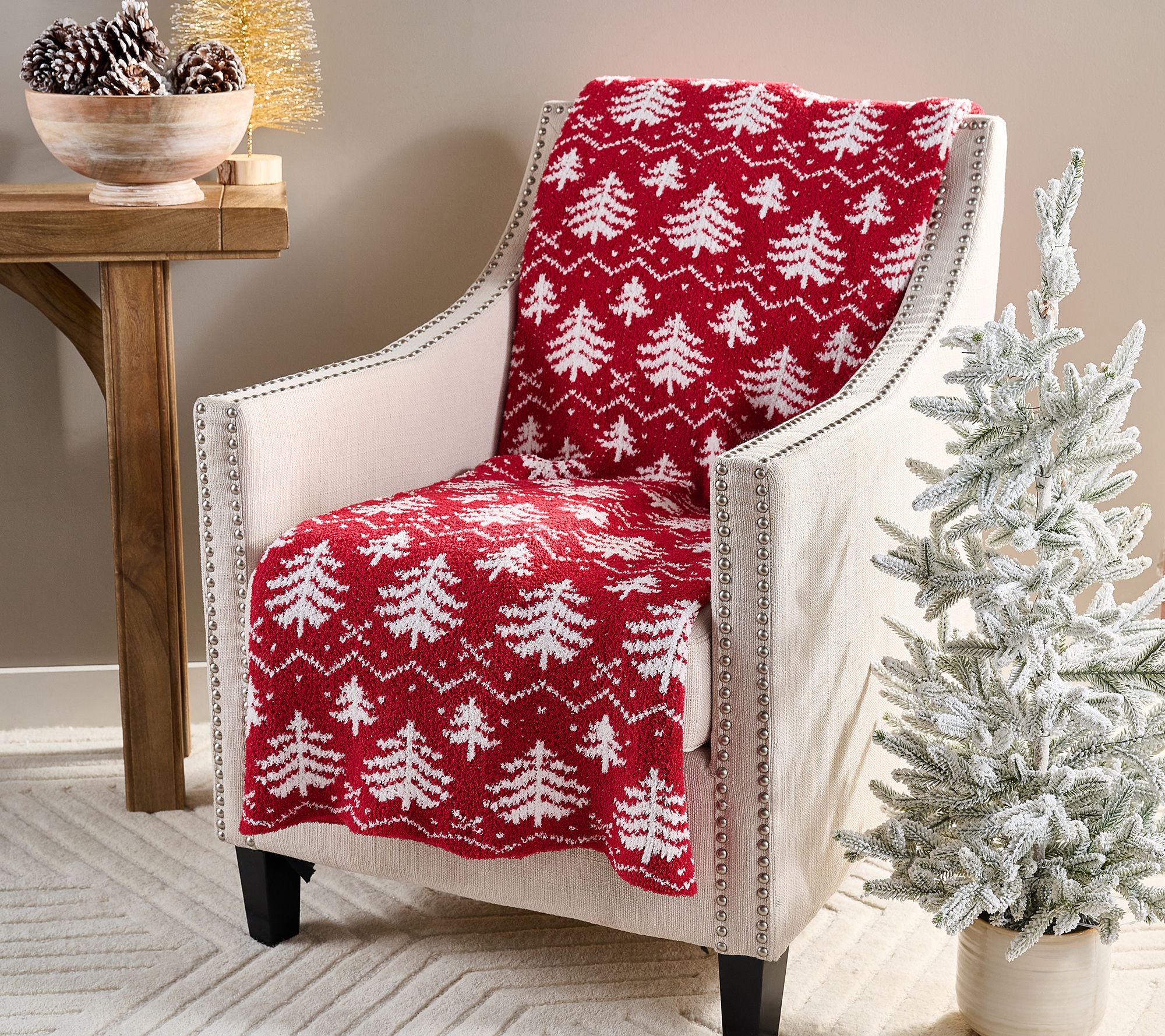 Sister Road by JG Fair Isle Tree 60" x 70" Knit Throw Blanket