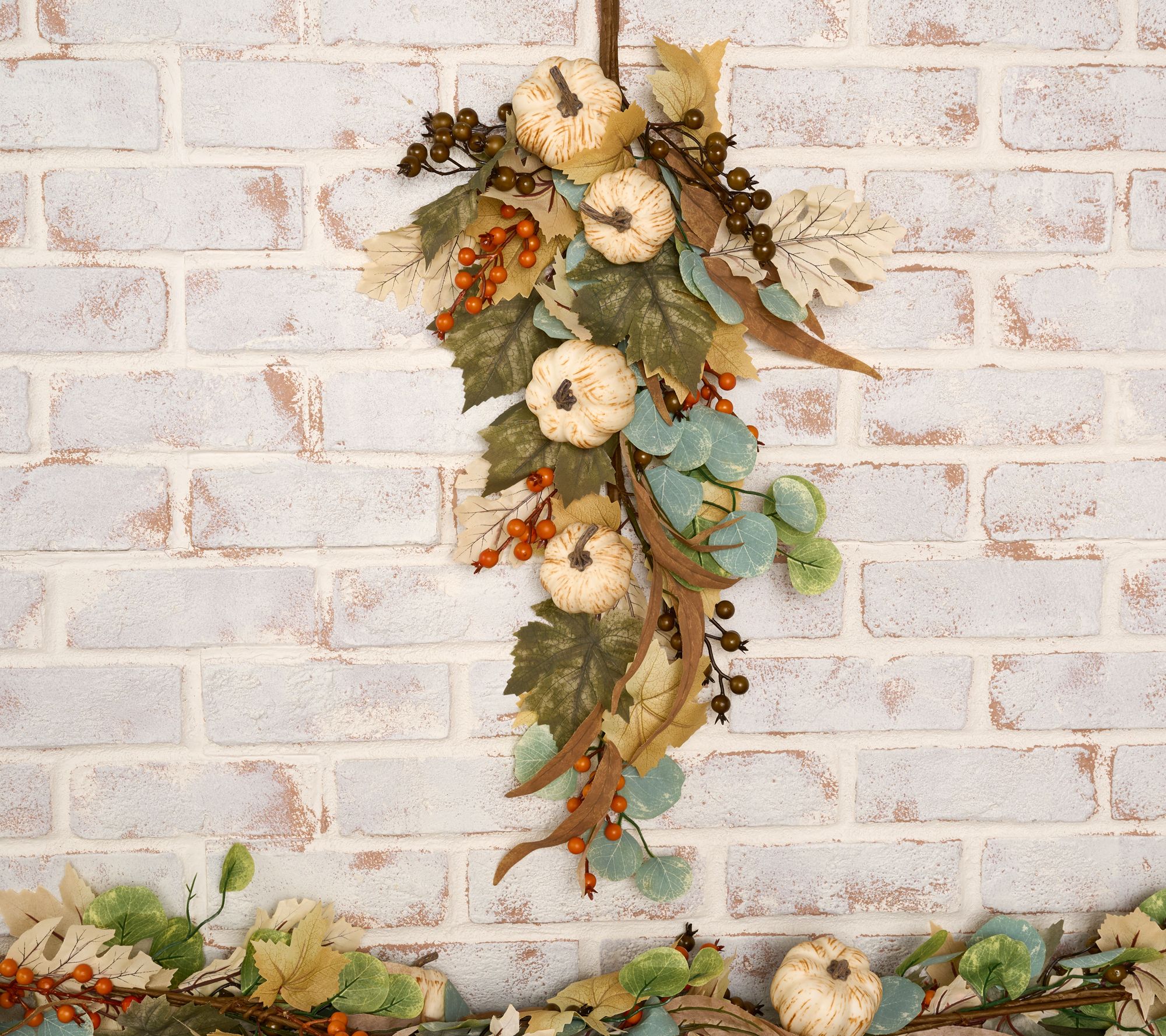 28" Pumpkin, Berry & Leaf Teardrop by Valerie