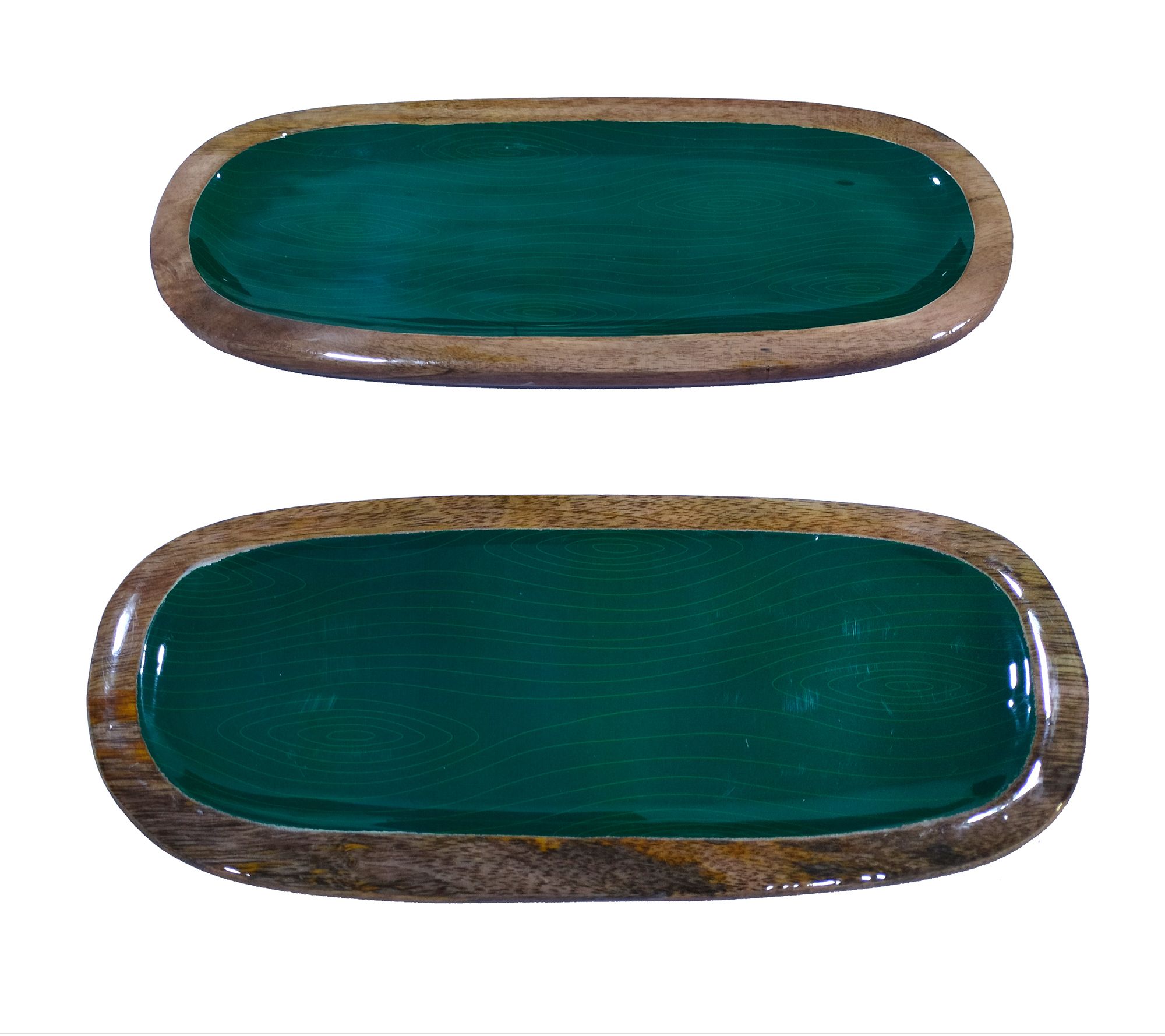 As Is Temp-tations Woodland Set of (2) Mango Wood Platters