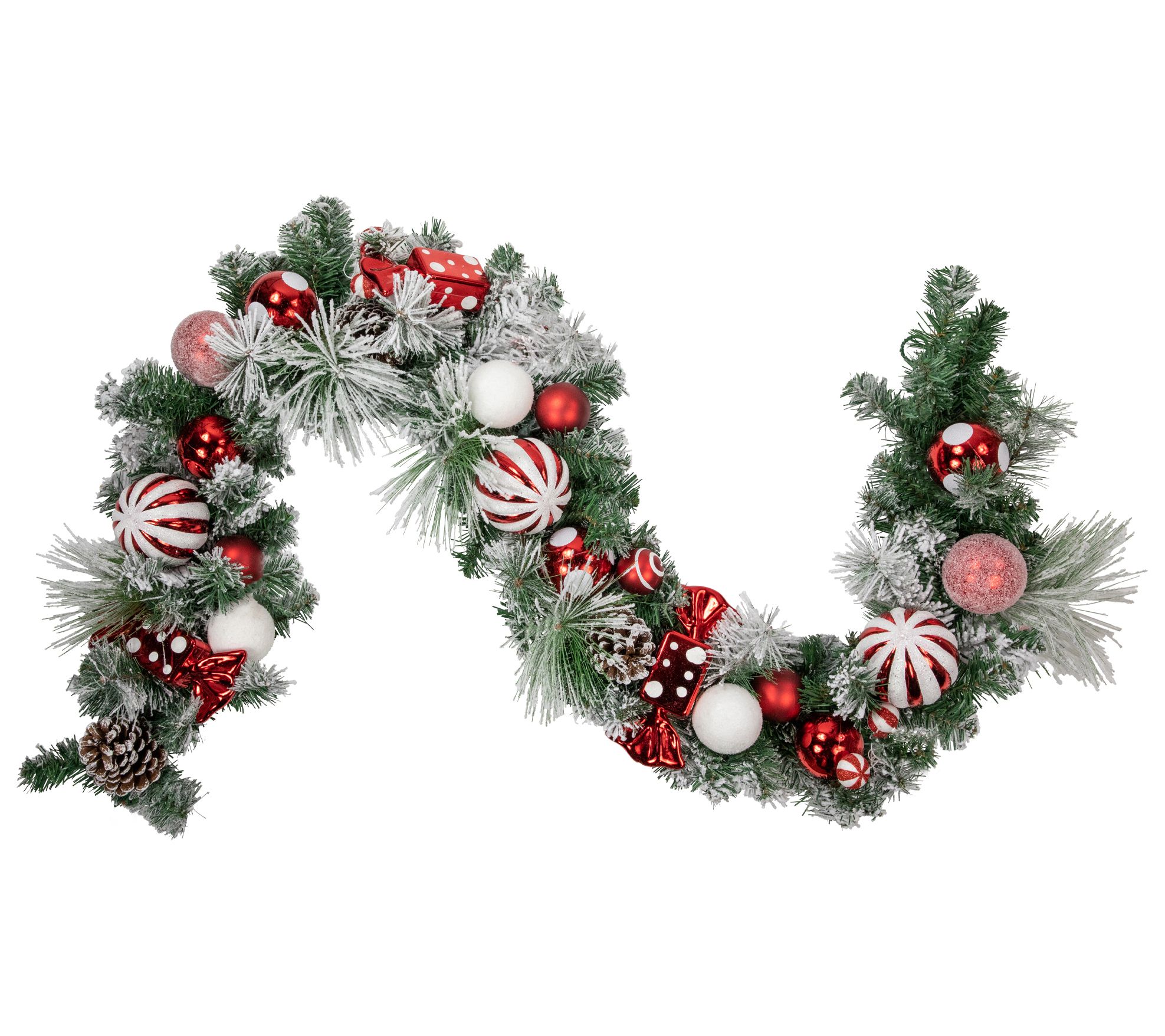 Northlight 6' Pine Garland with Candy Ornaments & Pinecones