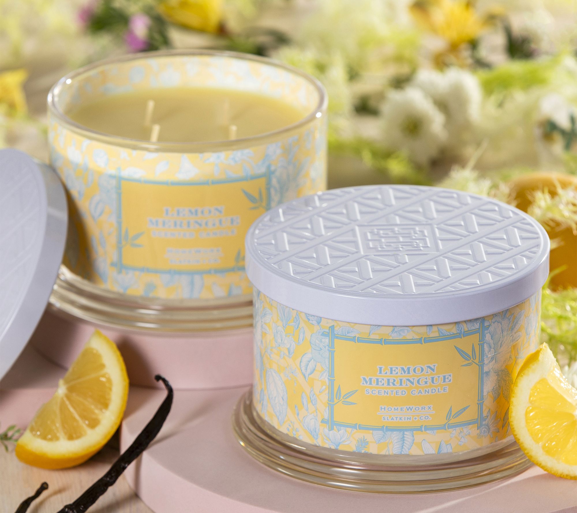 HomeWorx by Slatkin & Co. S/2 18oz Garden Tea Party Candles