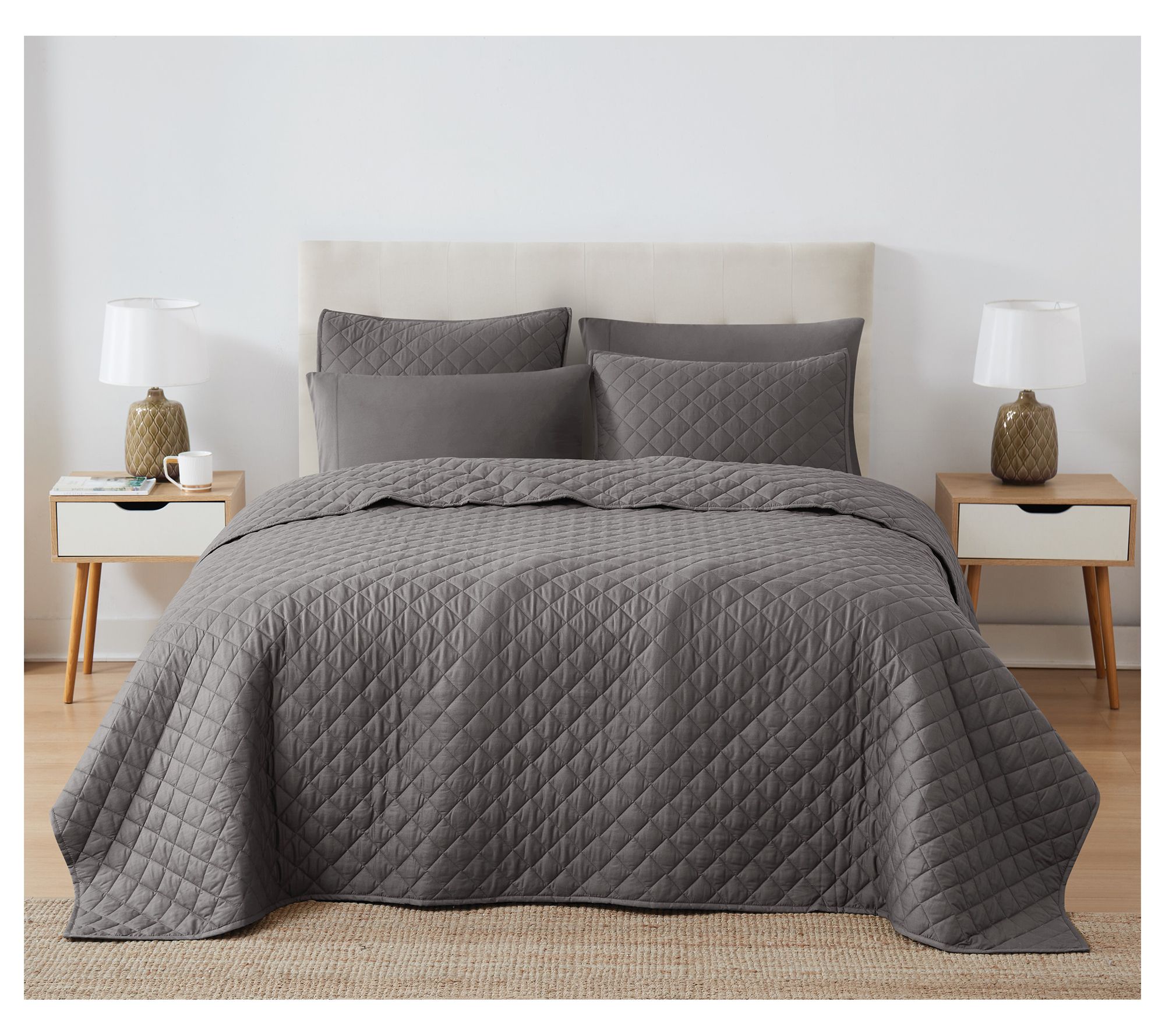 Cannon Oversized Percale King 3pc Quilt Set