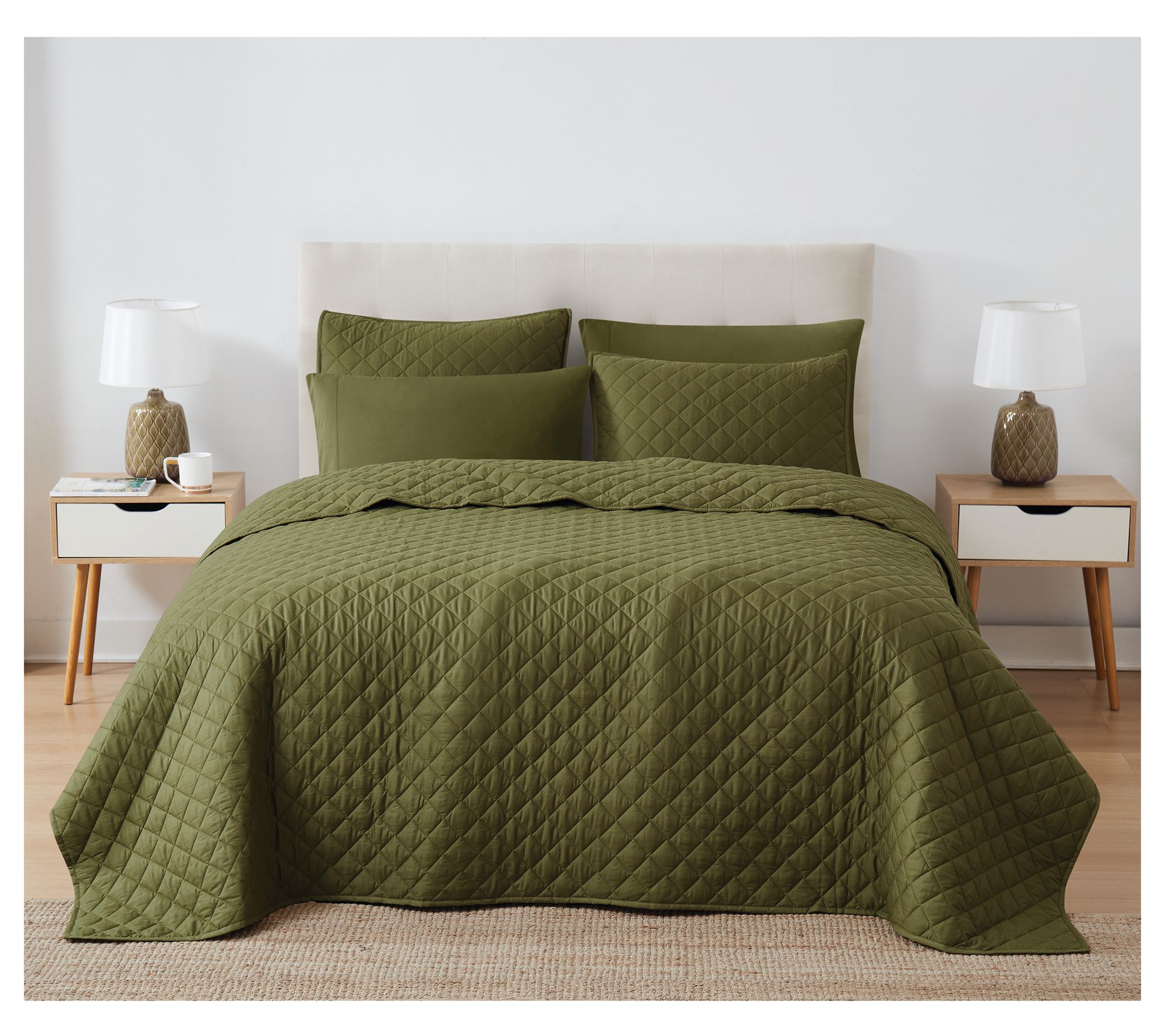 Cannon Oversized Percale King 3pc Quilt Set