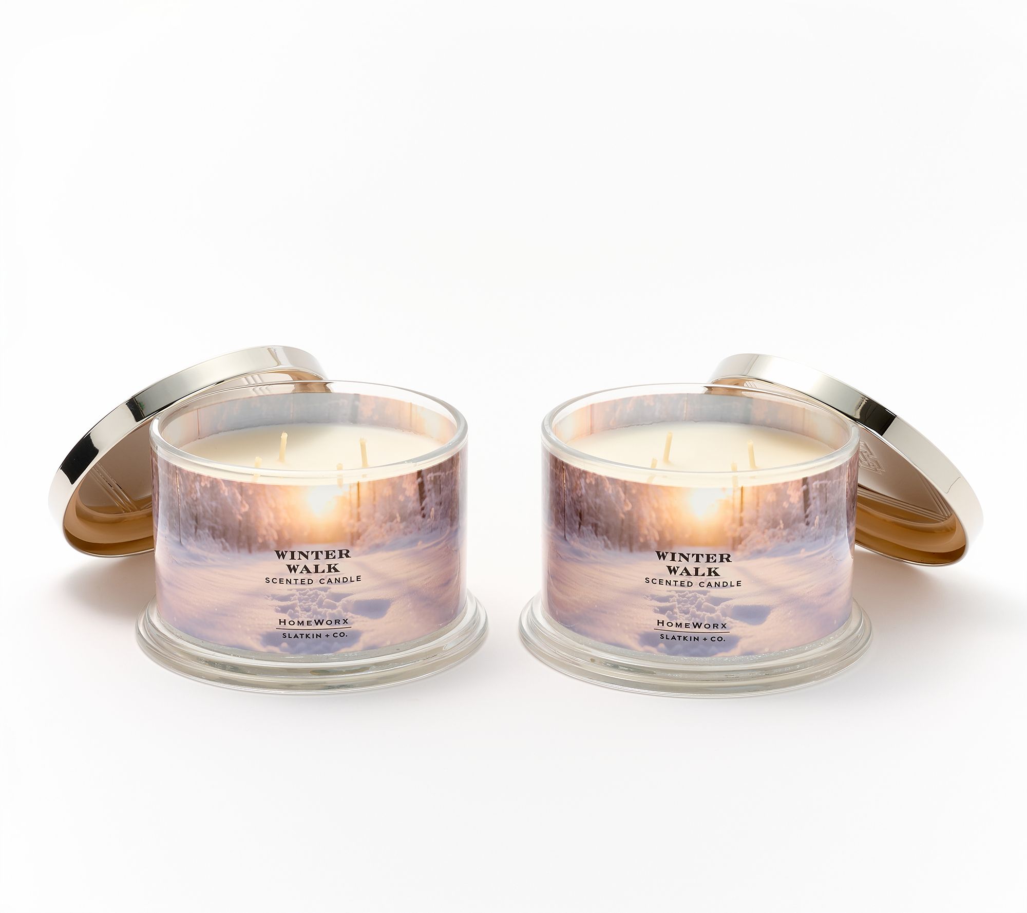 HomeWorx by Slatkin + Co. S/2 18oz Winter Walk Candles