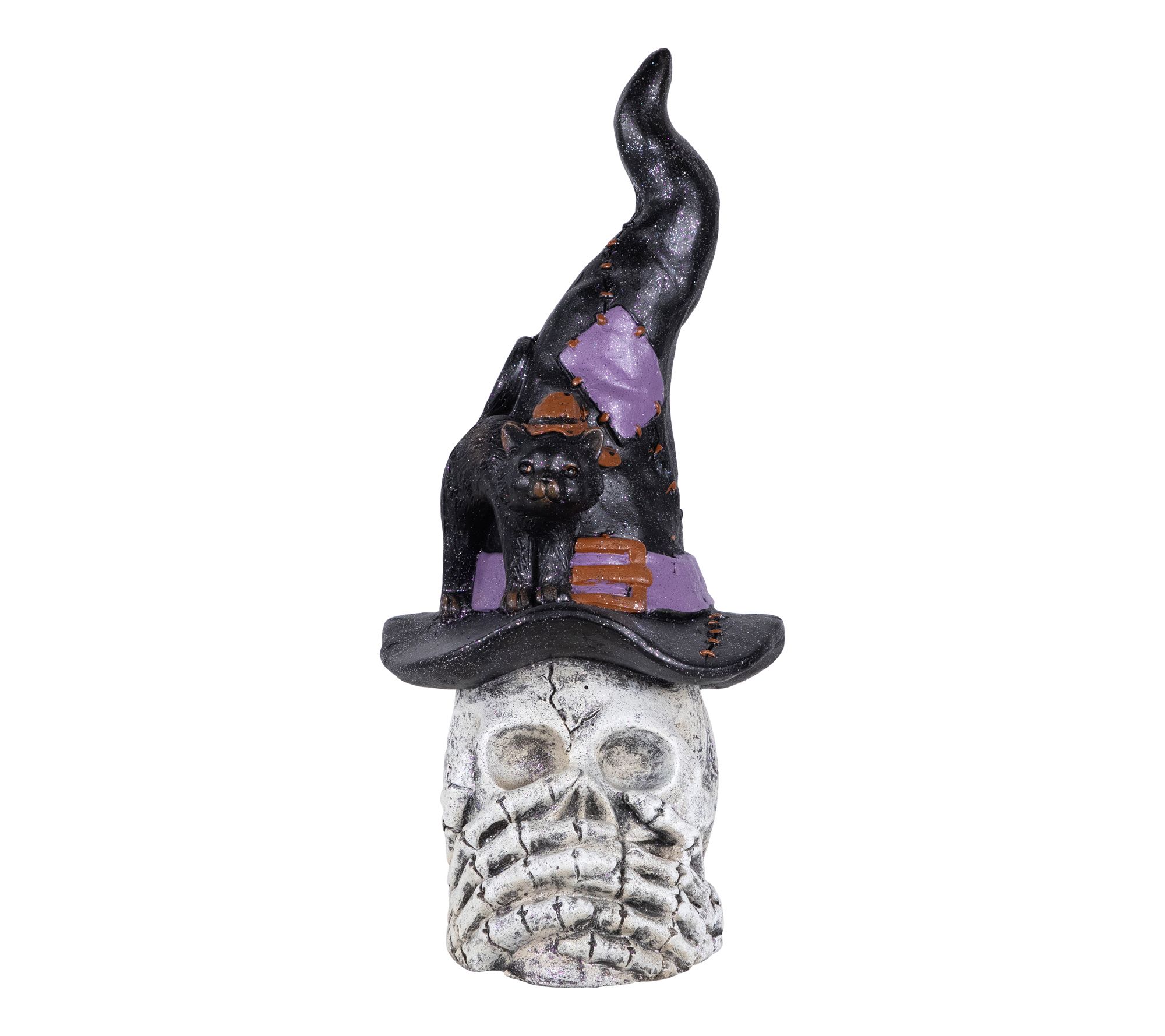Northlight Skull in Witch Hat Halloween Decor 22.75"