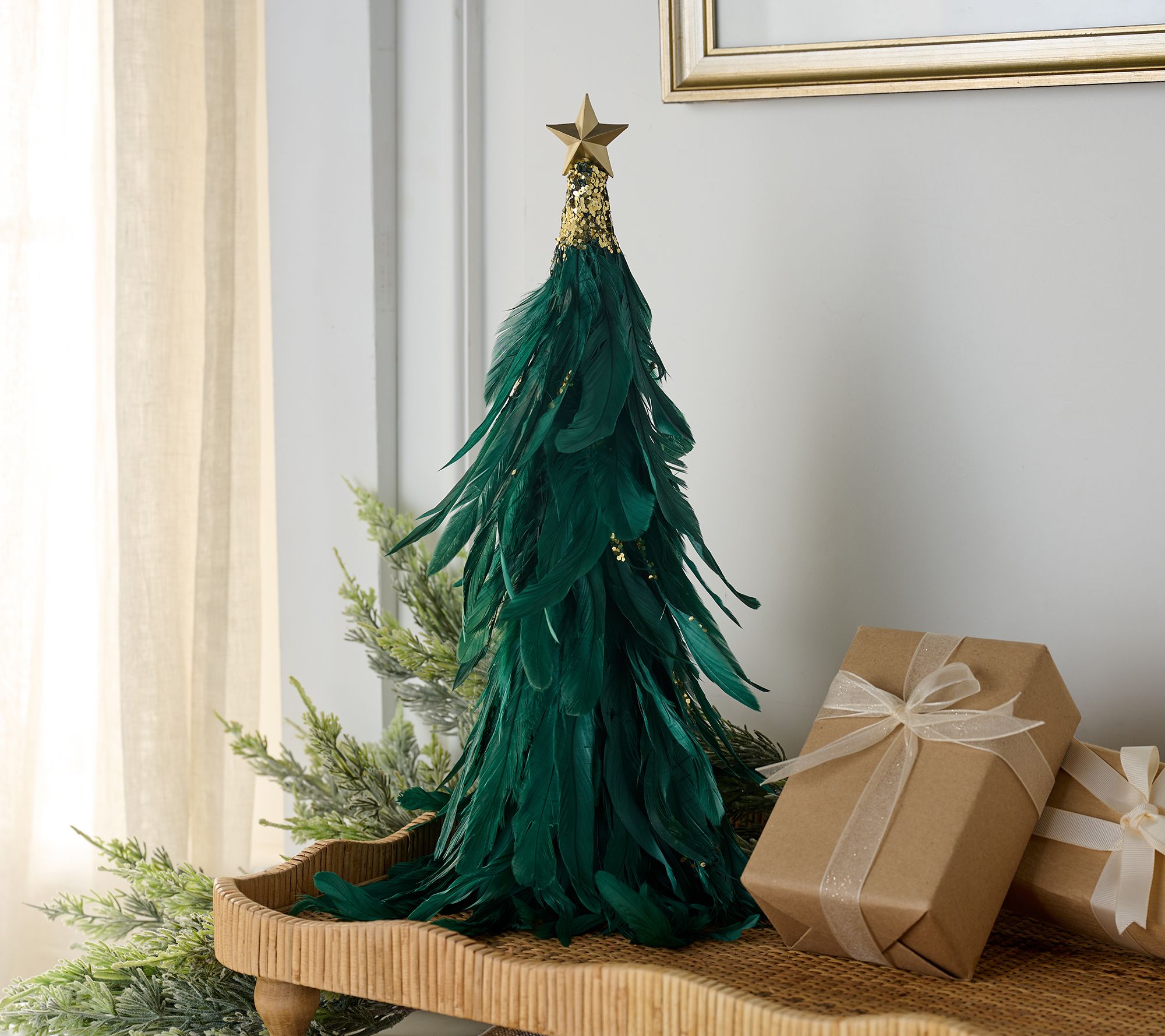 "As Is" Fierce Home 17" Tabletop Feather Tree