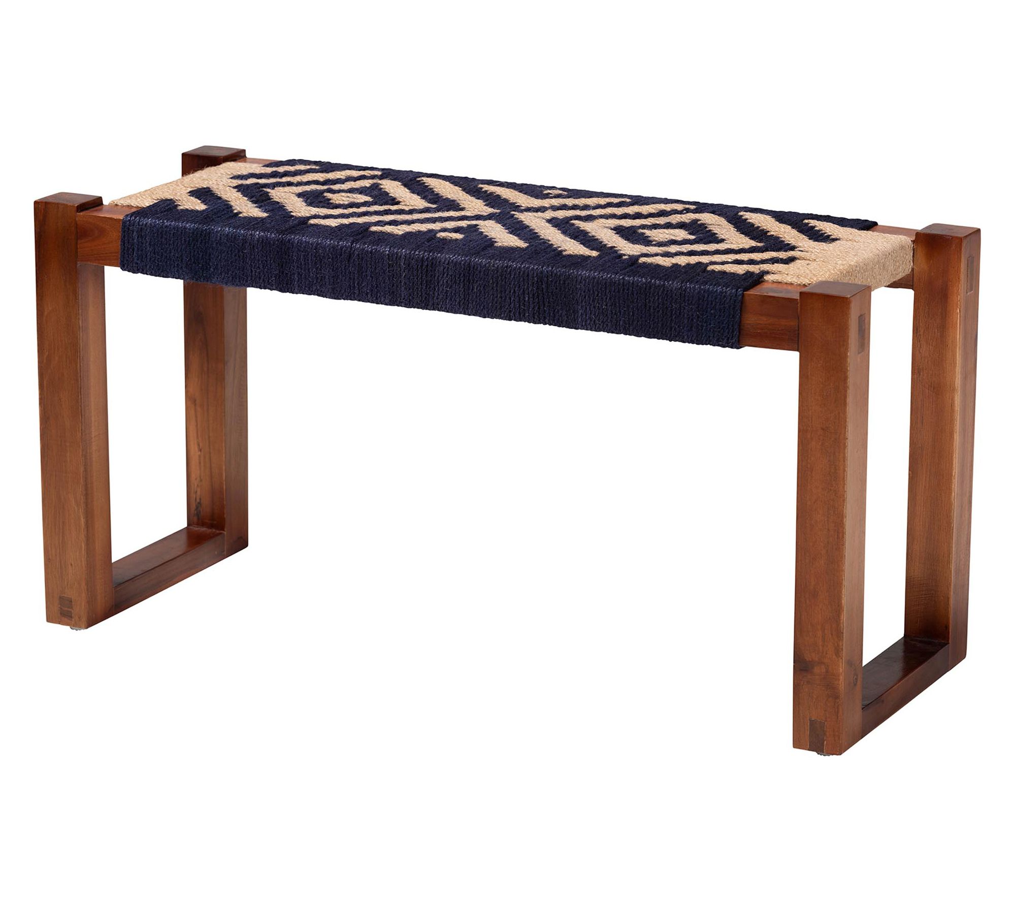 bali & pari Prunella Seagrass and Acacia Wood Accent Bench
