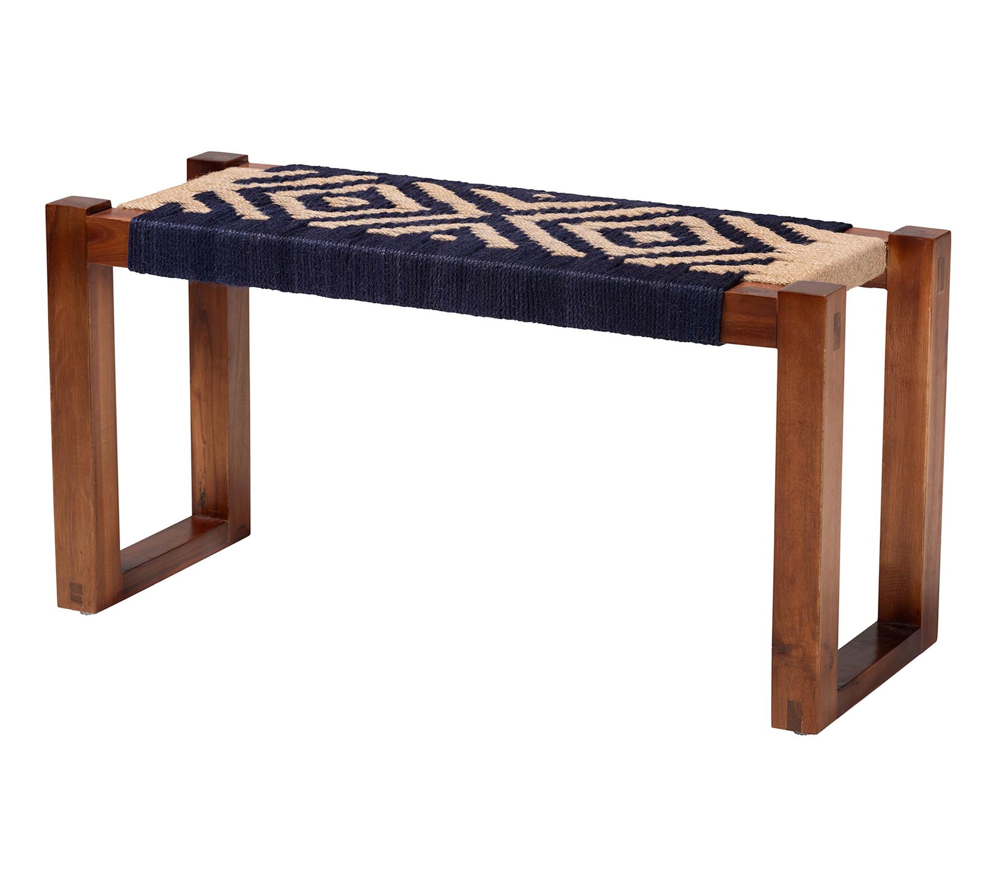 bali & pari Prunella Seagrass and Acacia Wood Accent Bench