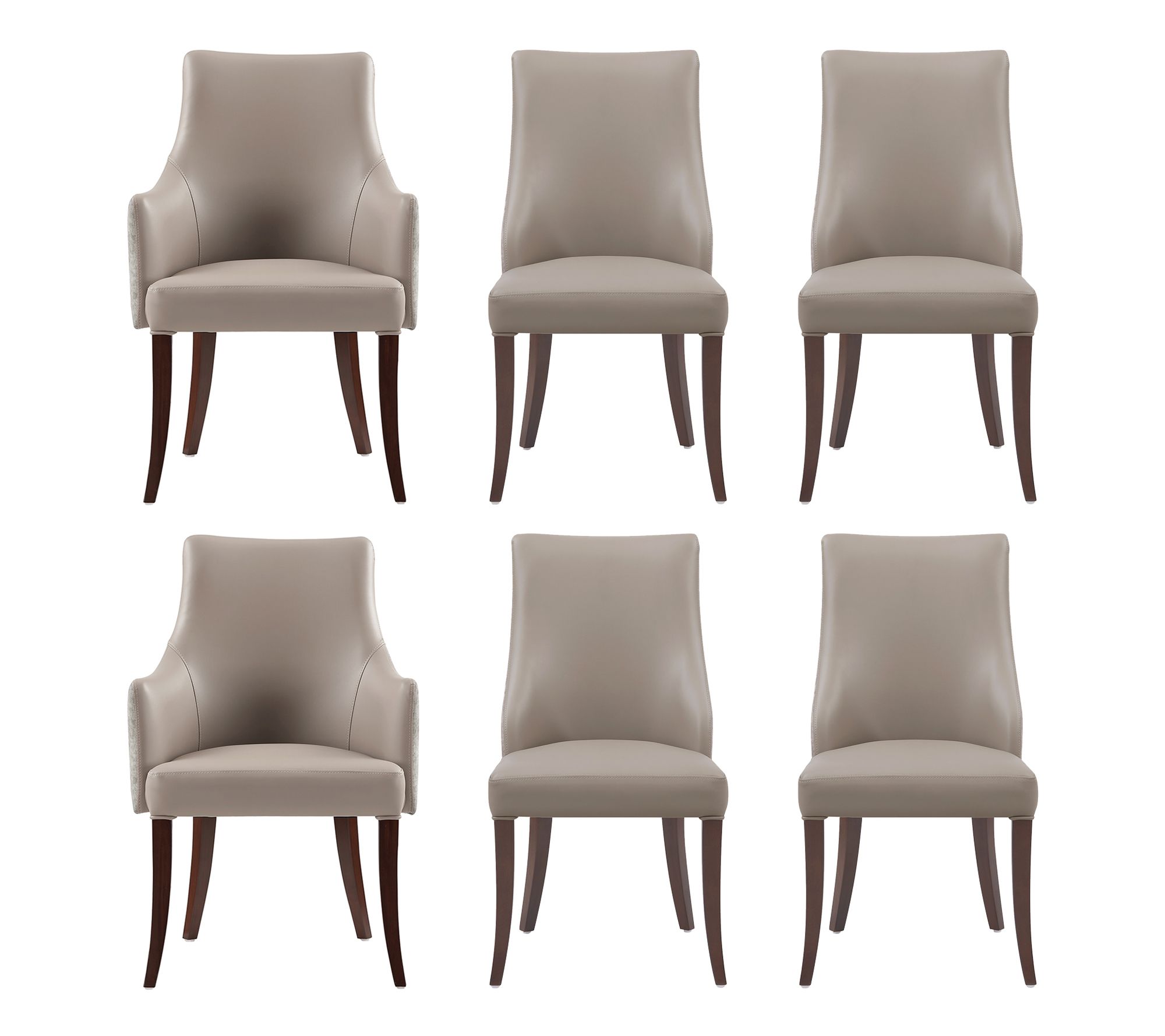 Manhattan Comfort 6-Piece Connie Dining Chair and Arm Chair