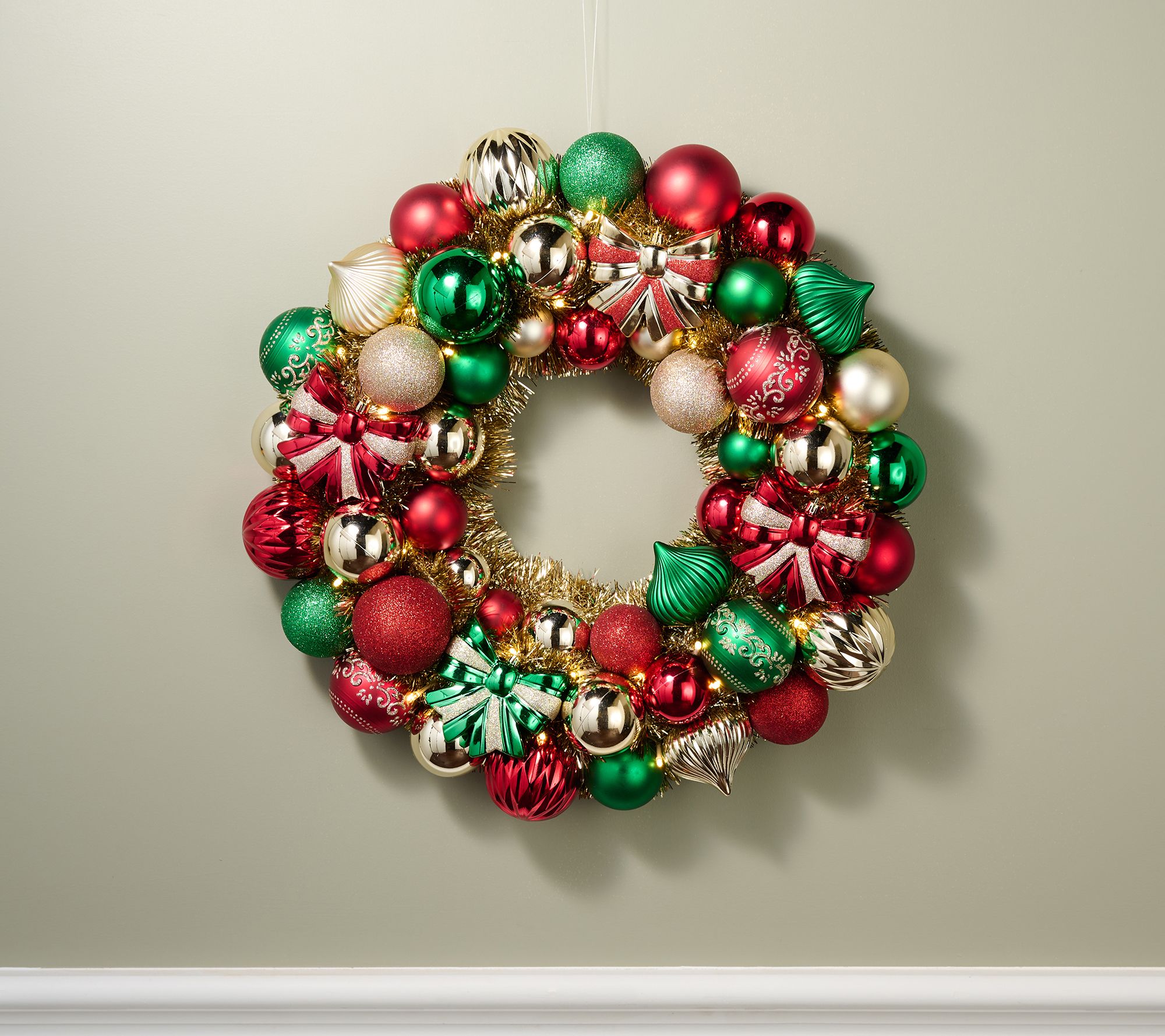 "As Is" Kringle Express 22" Lit Shatterproof Ornament Wreath