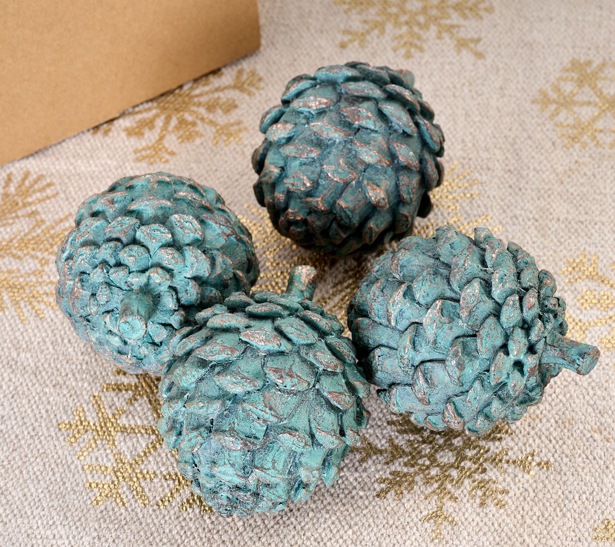 "As Is" Set of 4 Antiqued Resin Artichokes by Valerie
