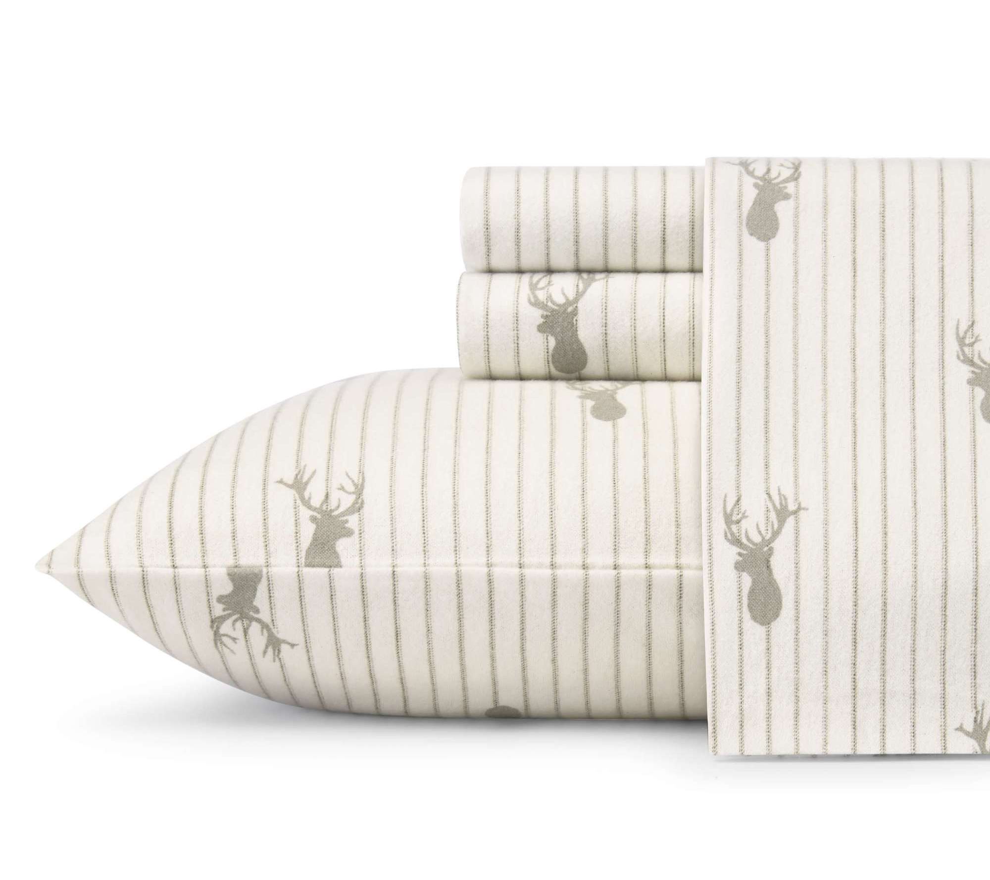 Eddie Bauer Deer Lodge Beige Cotton Full SheetSet