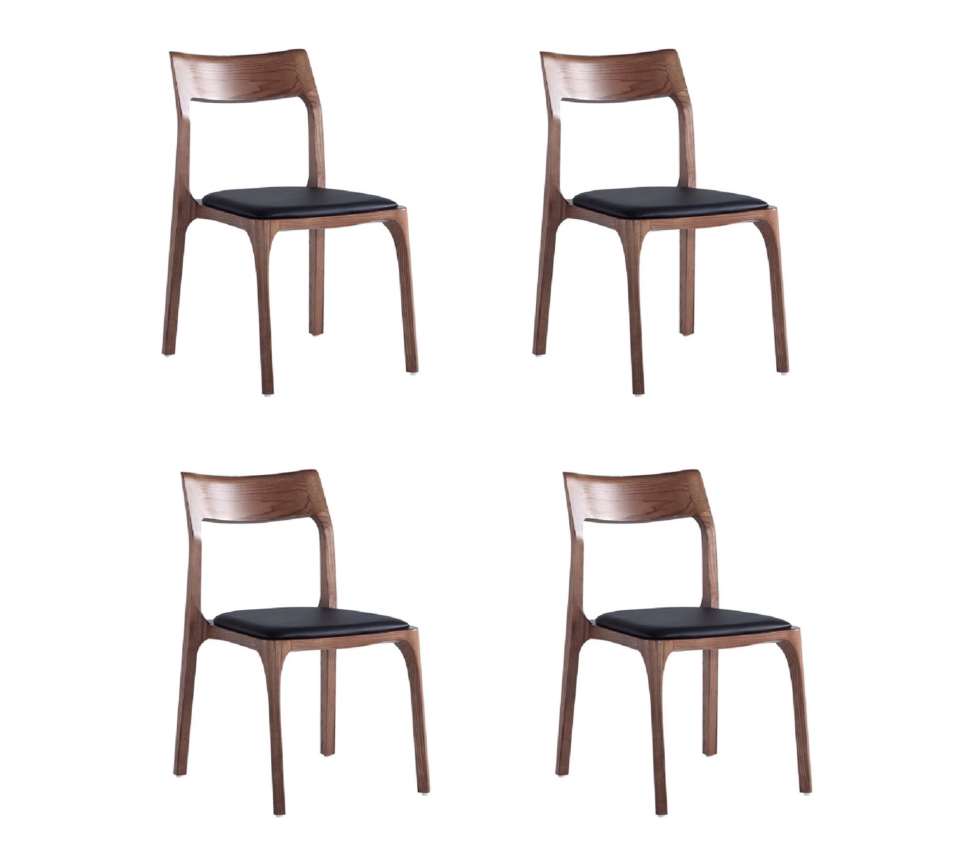 Manhattan Comfort Moderno Vegan Leather DiningChair- Set of 4