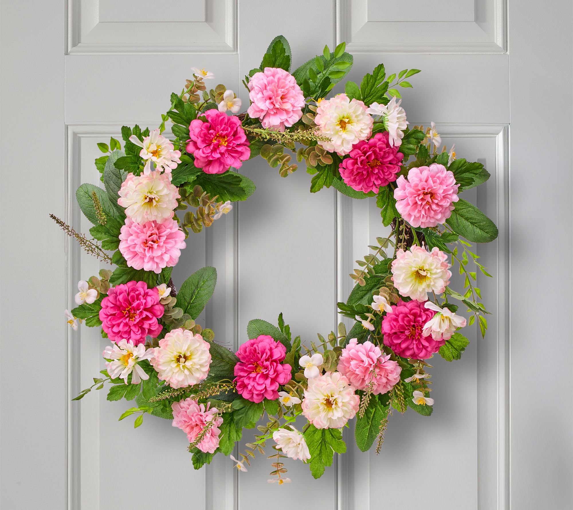 22" Pretty Pink Peony Wreath By Valerie