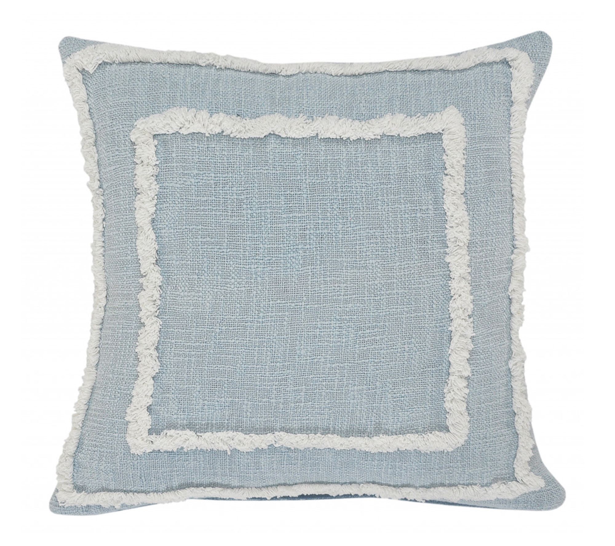 HomeRoots 20" Sky Blue And White Geometric Cotton Throw Pillow