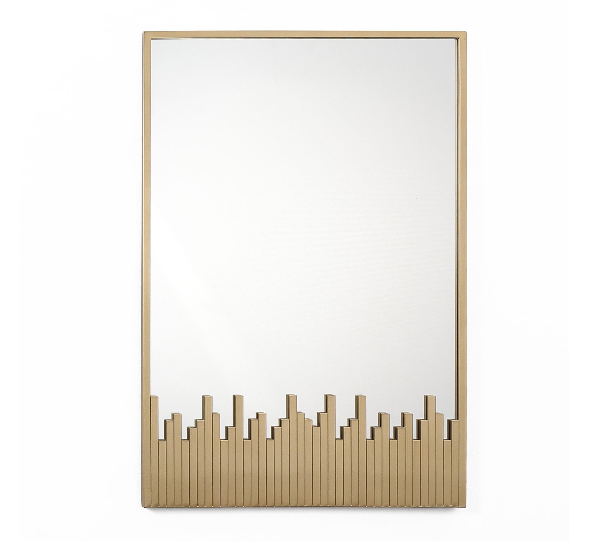 LuxenHome Modern Gold 32" H x 21.7" W Rectangular Wall Mirror