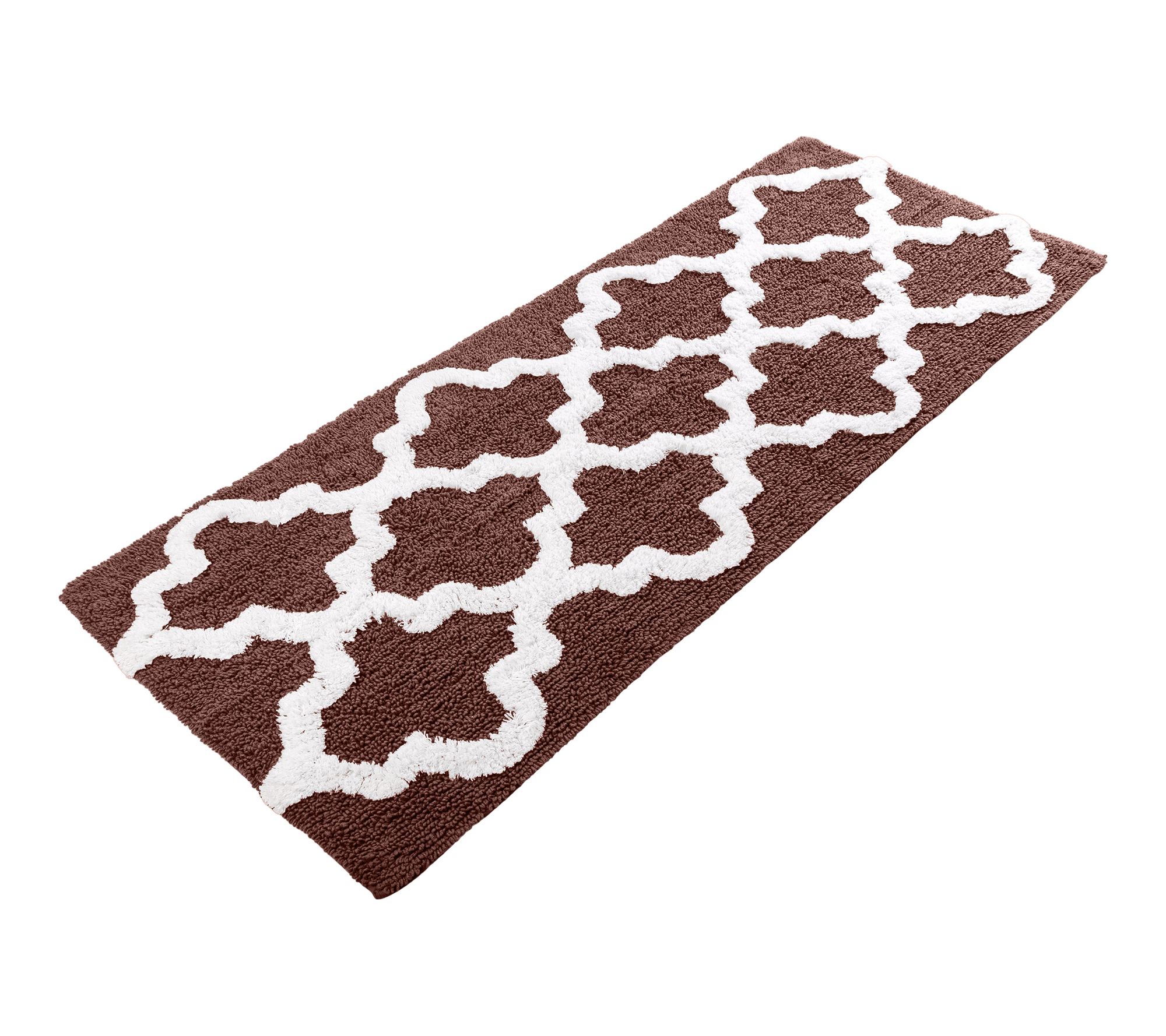 Lavish Home Bathroom Rug Slip Bath Mat TrellisPattern