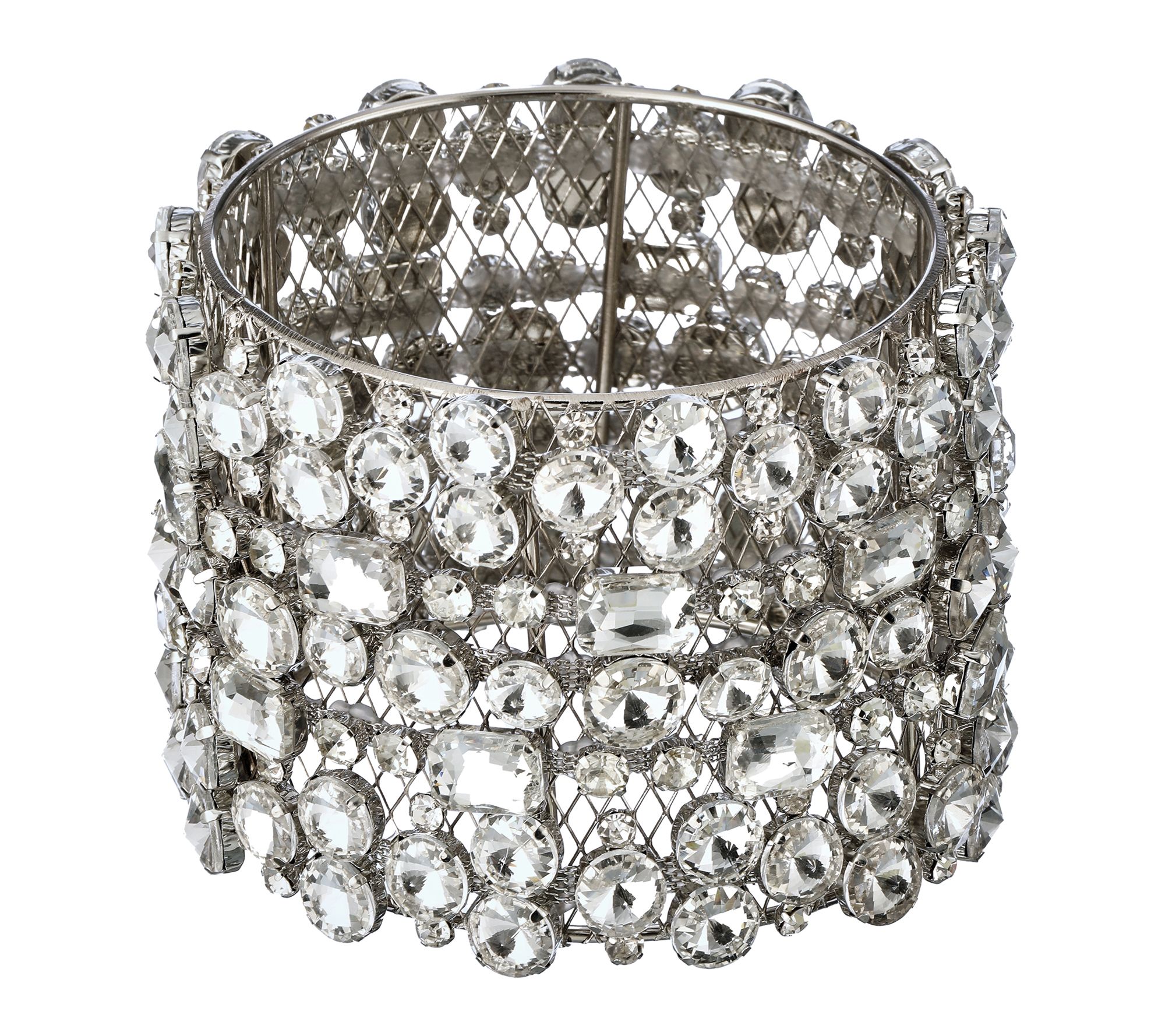 4.25" Faux Diamond Cuff Ring by Valerie