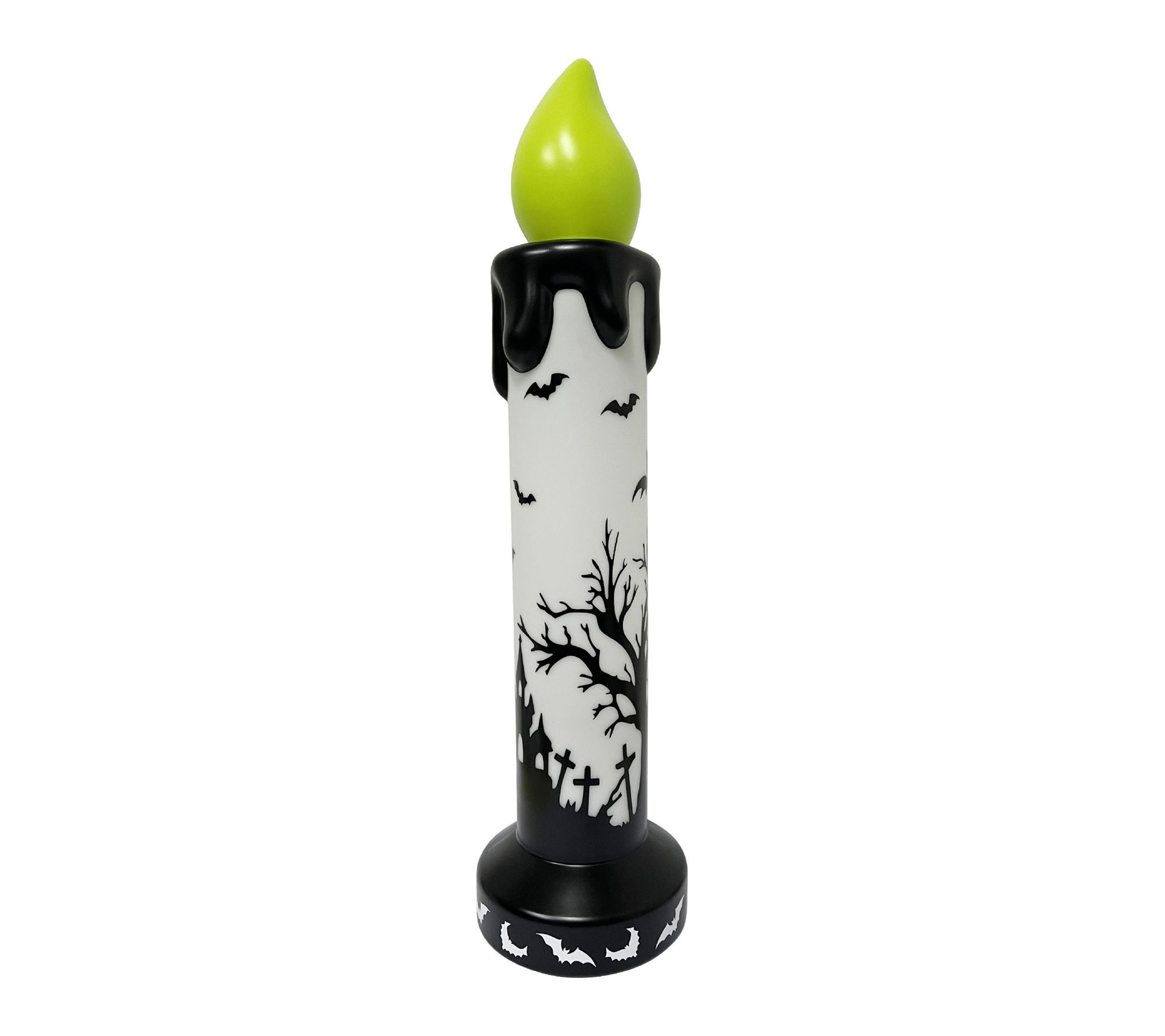 Haunted Hill Farm 40-in. Green LED Wick Candle Blow Mold