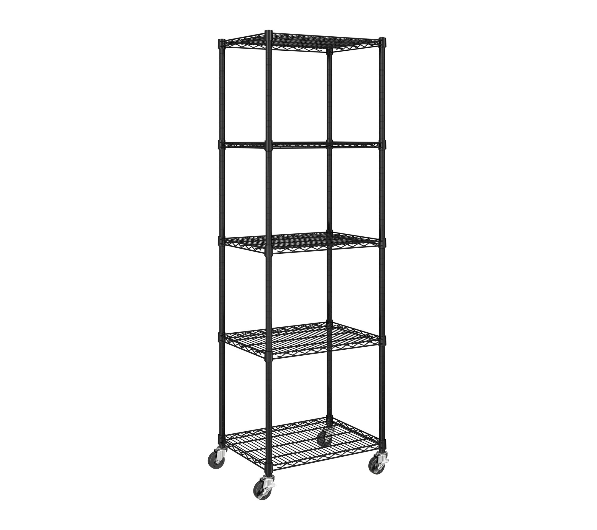 Seville Classics 5 Tier Wire Shelving, 24" W x 18" D x 75" H