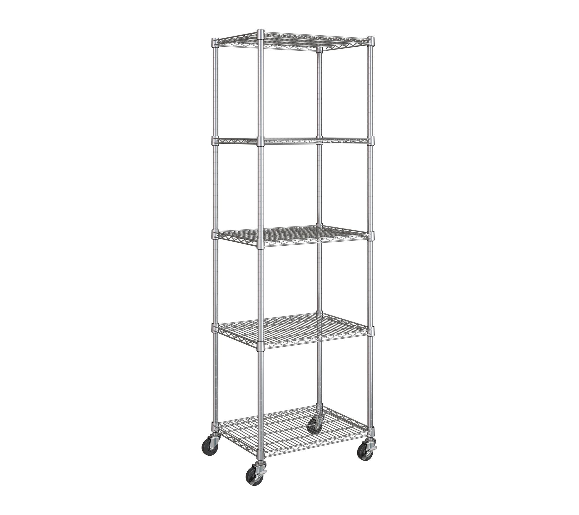 Seville Classics 5 Tier Wire Shelving, 24" W x 18" D x 75" H