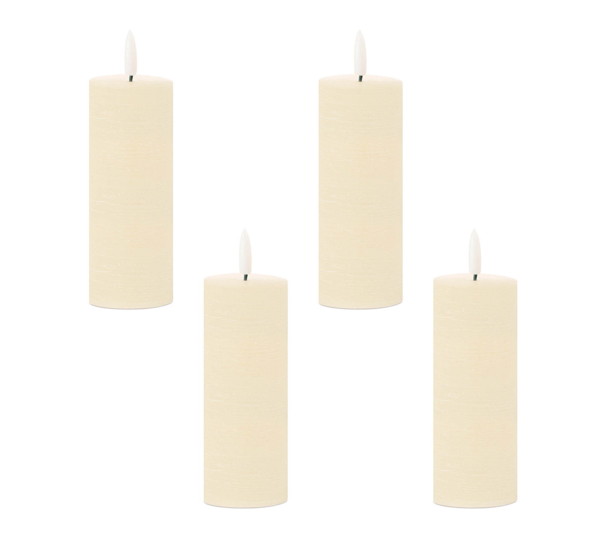 Melrose FIA Wick Ivory Pillar Candle (Set of 4)