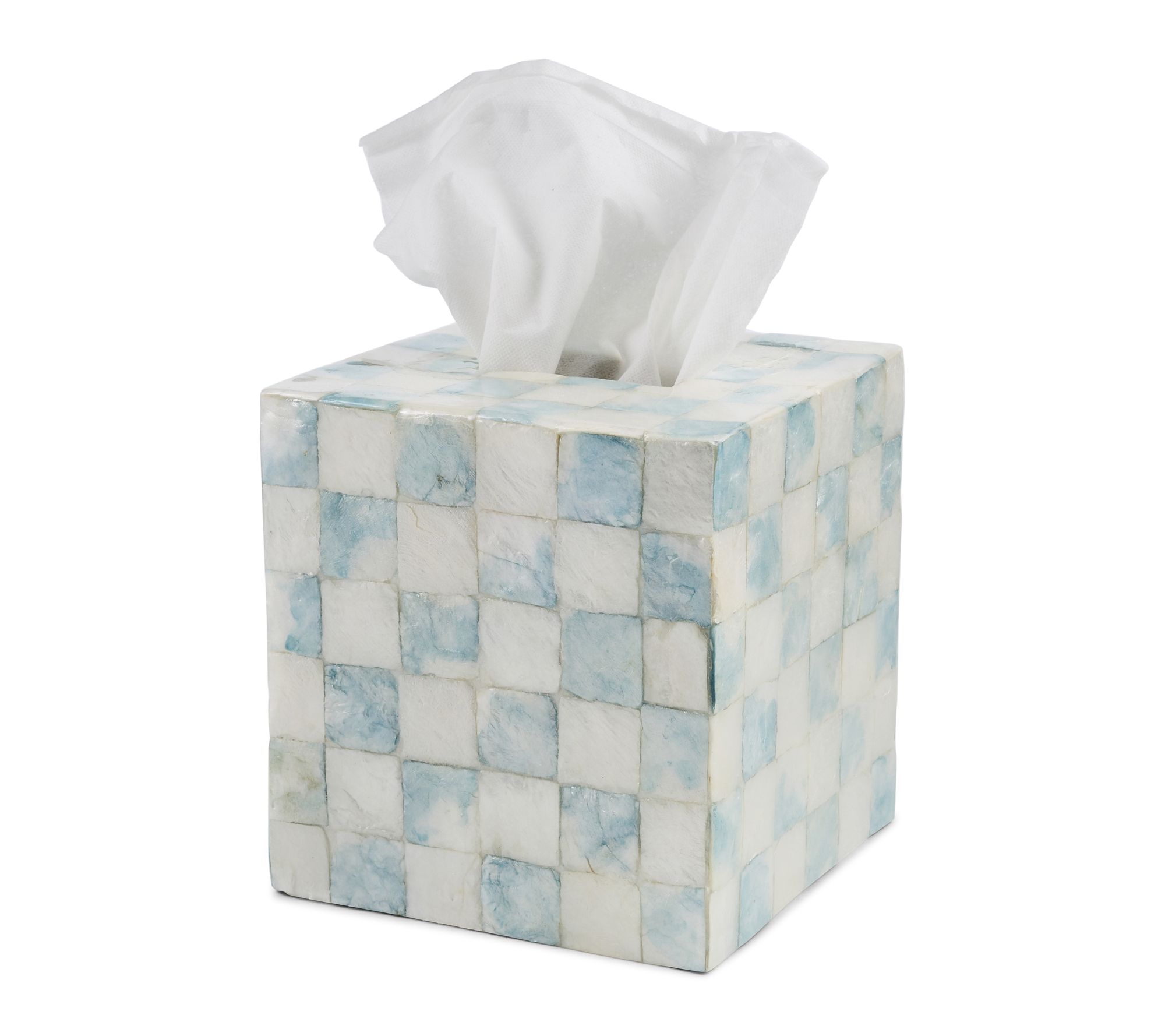  MacKenzie -Childs Sky Check Capiz Boutique Tissue Box