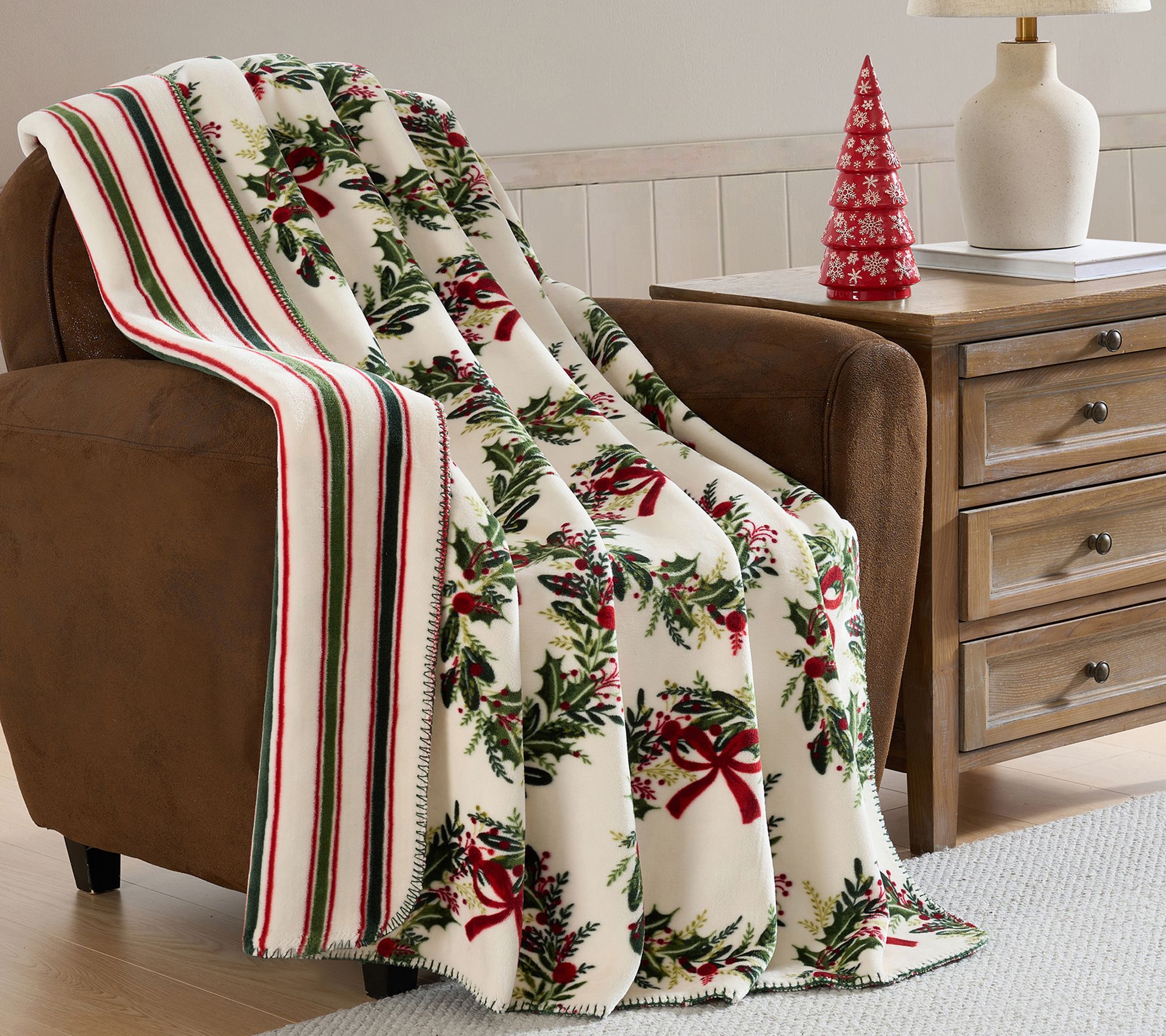 Hallmark Reversible Plush Holiday Throws