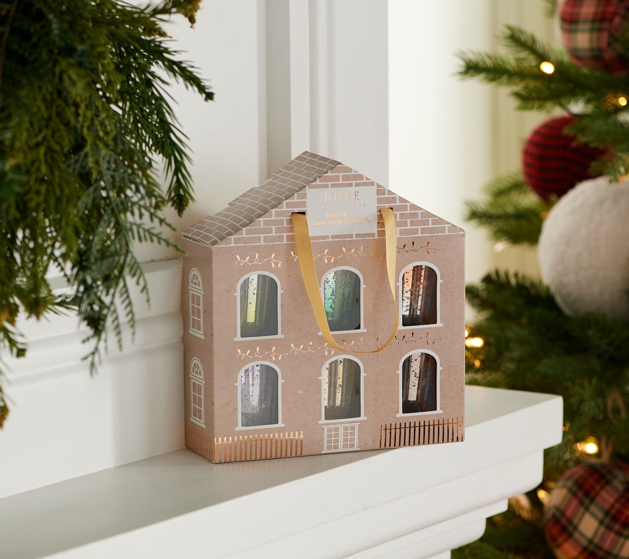 Home Reflections 6Piece Holiday House Candle Gift Set