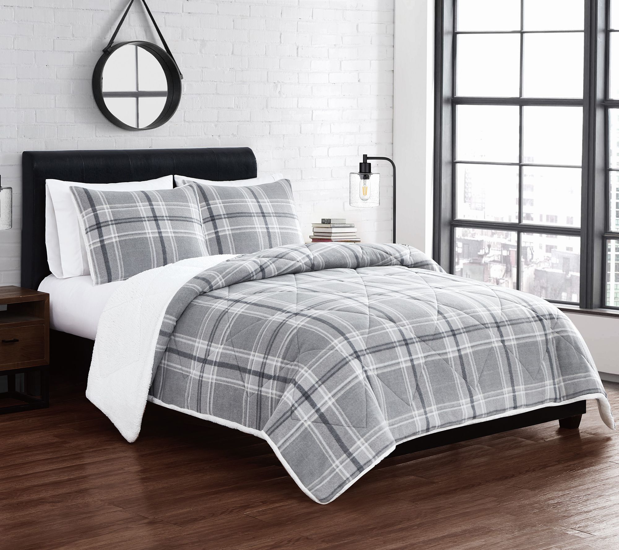 Cannon Cozy Teddy Plaid 2 Piece Twin/Twin XL Comforter Set