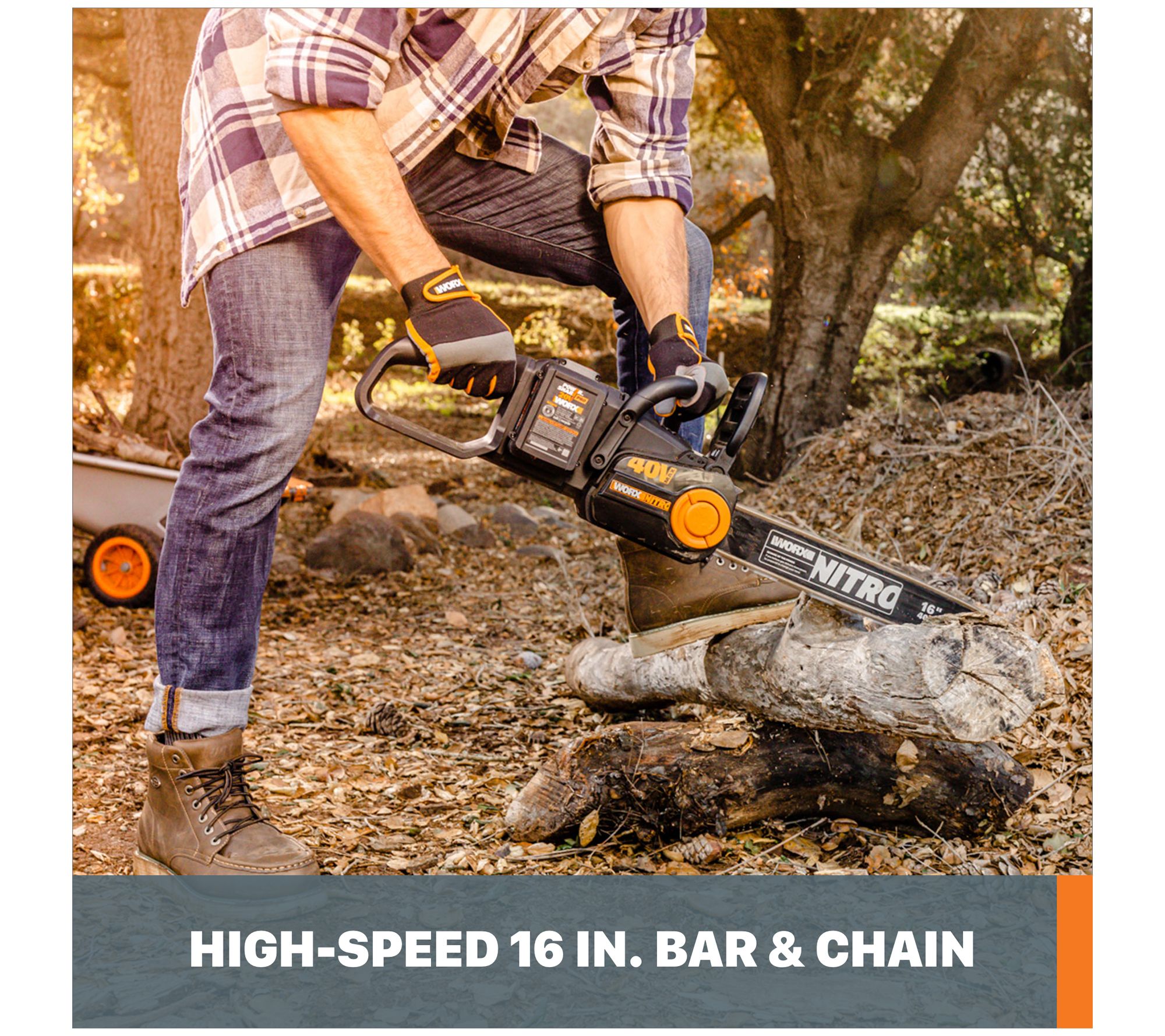 WORX NITRO POWER SHARE 40V 16in Cordless Chains aw QVC