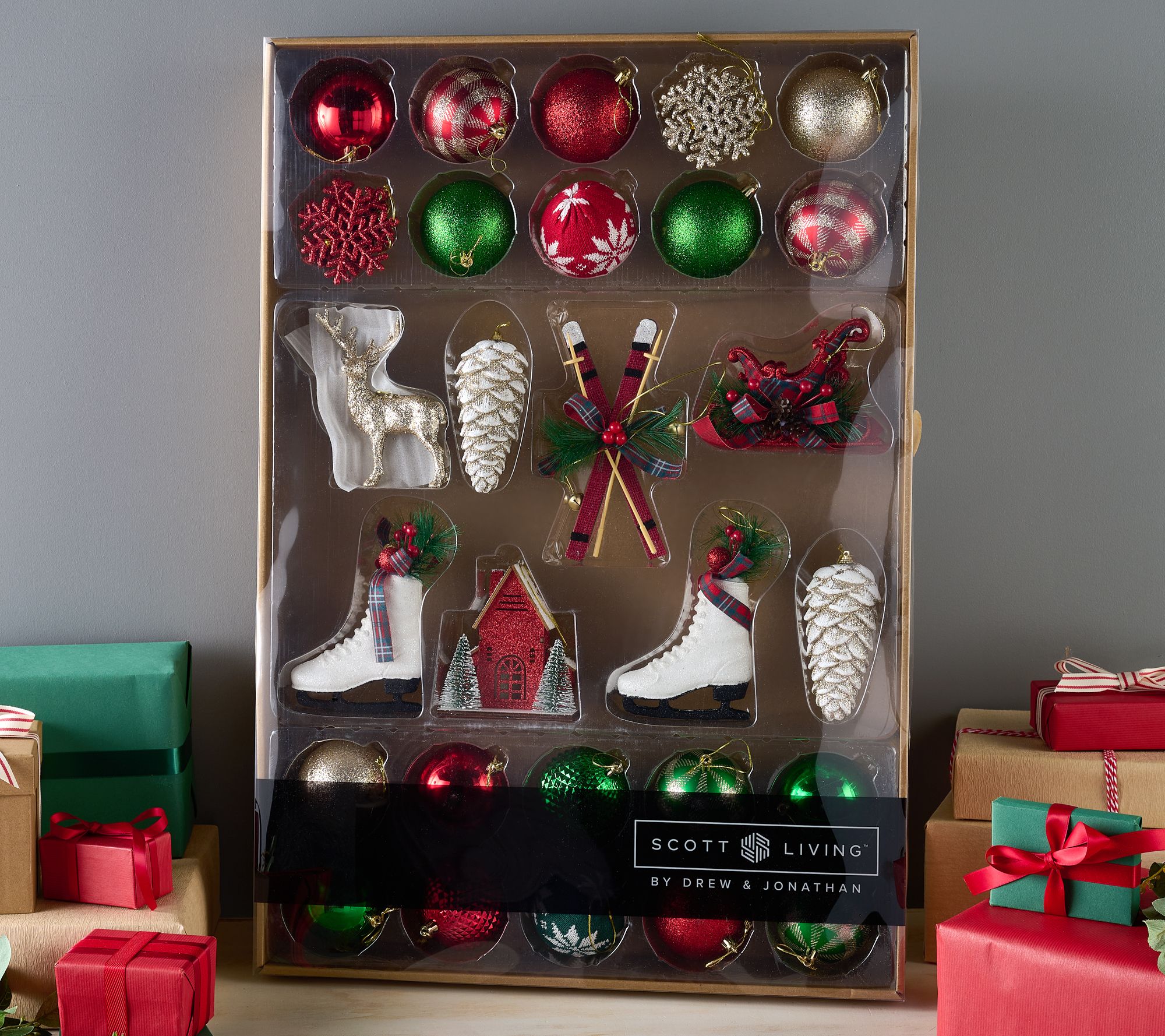 Holiday Living 16.125-in x 13.5-in-Compartment Clear Ornament