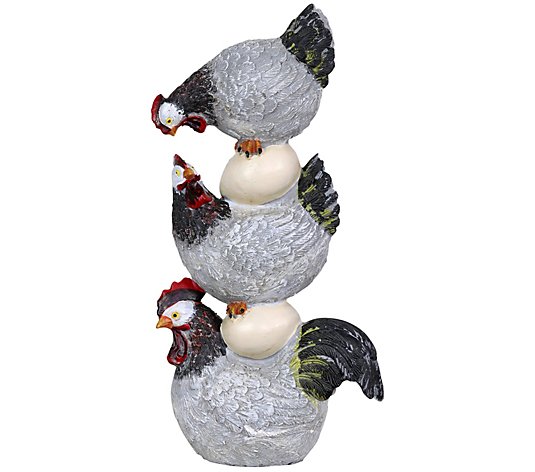 Exhart Stacked Chicken and Egg Statue