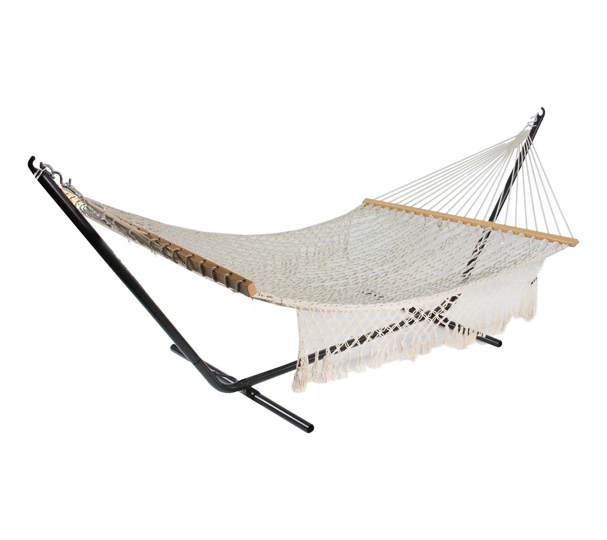 Northlight 74" Lattice Macrame Rope Hammock w/Woden Bars