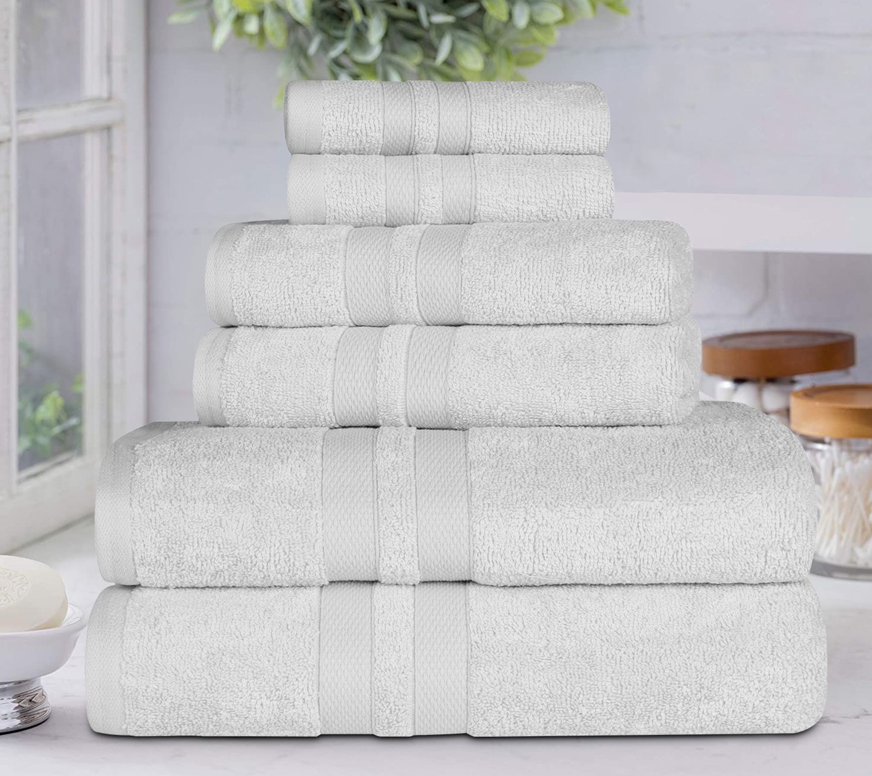 Superior Egyptian Cotton 6-Piece Quick Dry Towel Set
