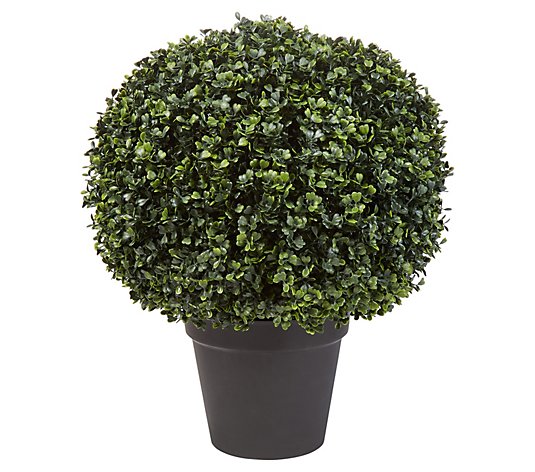 Pure Garden Decorative Potted Faux Boxwood Topiary